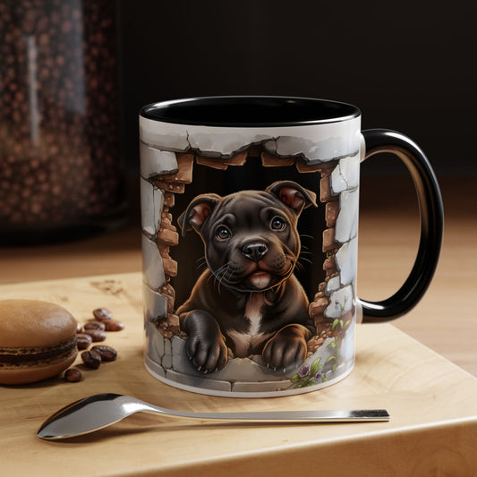 🐶☕ Pit Bull Puppy Accent Mug – Cute Breakthrough Pup Design ✨
