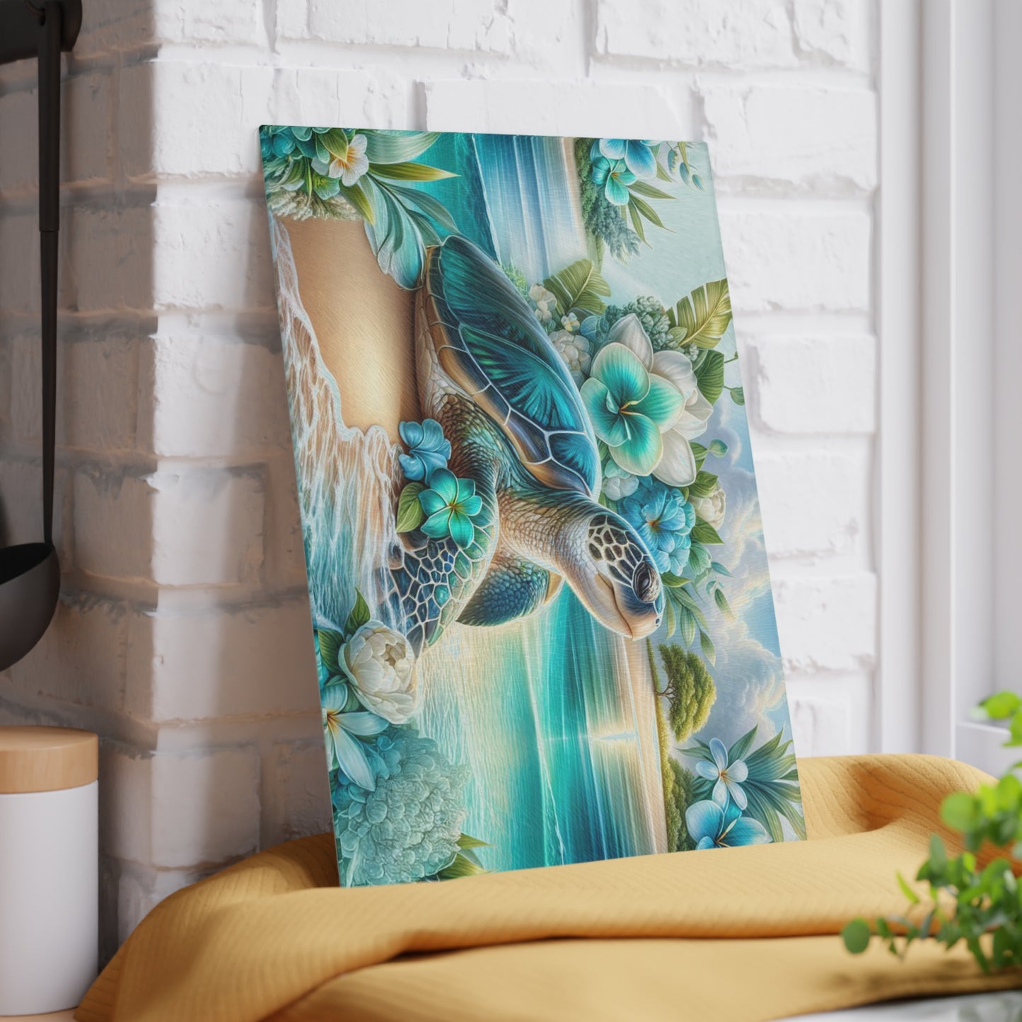 🐢 Tropical Sea Turtle Cutting Board – Coastal Tranquility for Your Kitchen