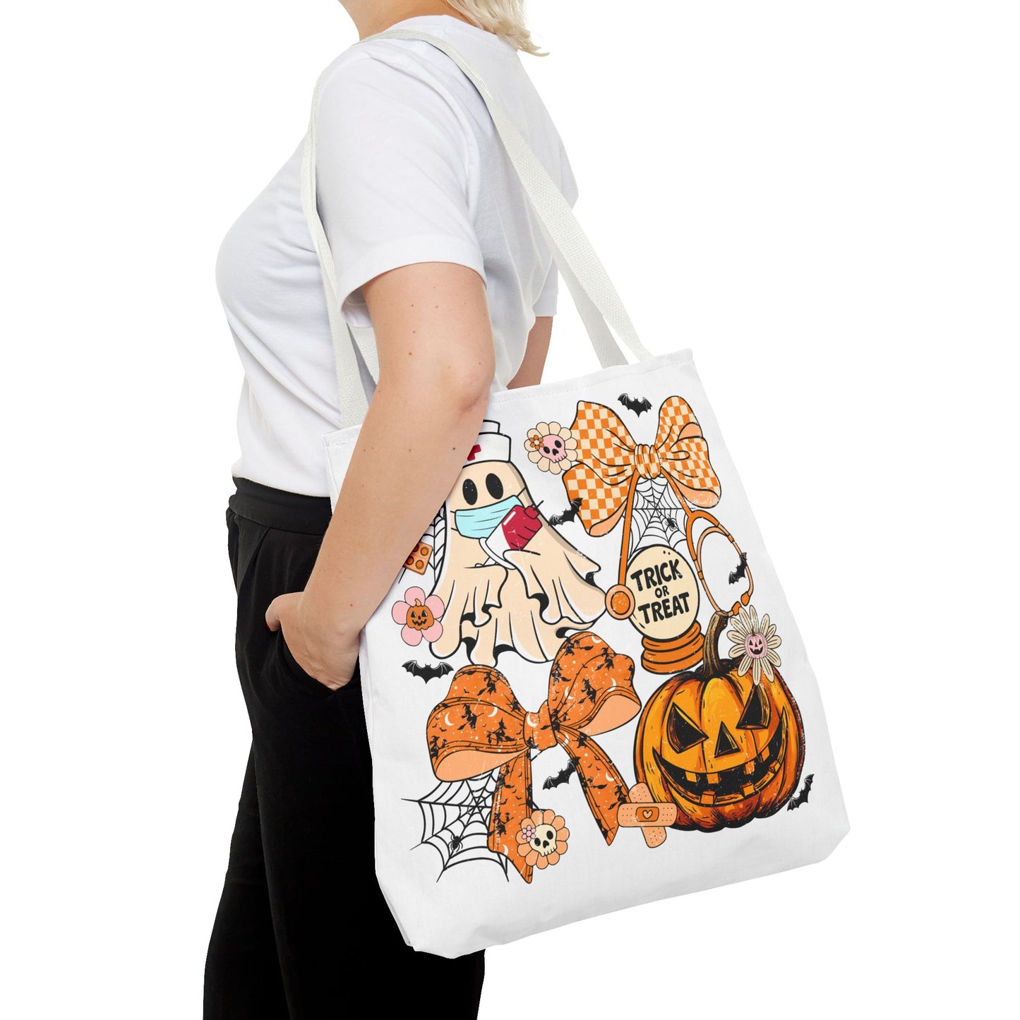 🩺 Nurse Ghost Tote Bag – Spooky Season Meets Healthcare Heroes 👻👜