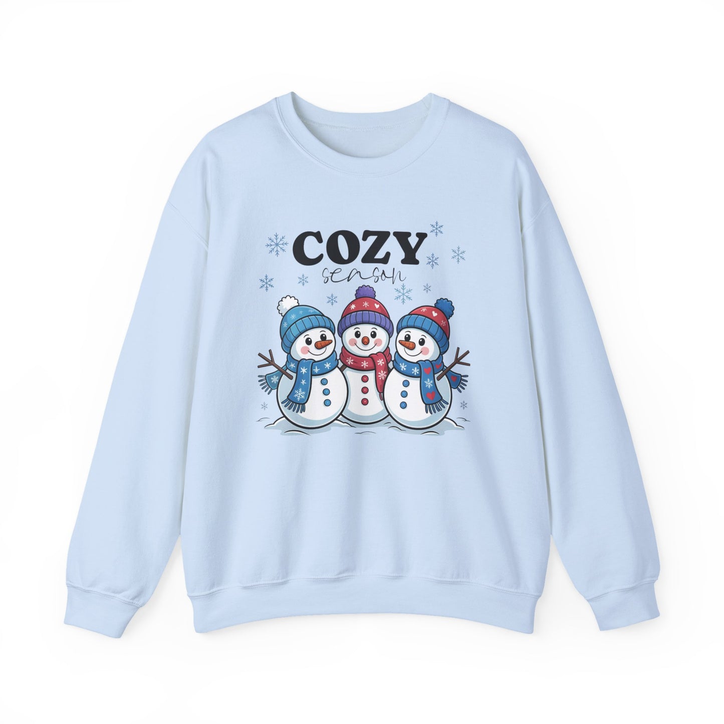☃️💙 Cozy Season Snowman Sweatshirt – Adorable Winter Crewneck for Women