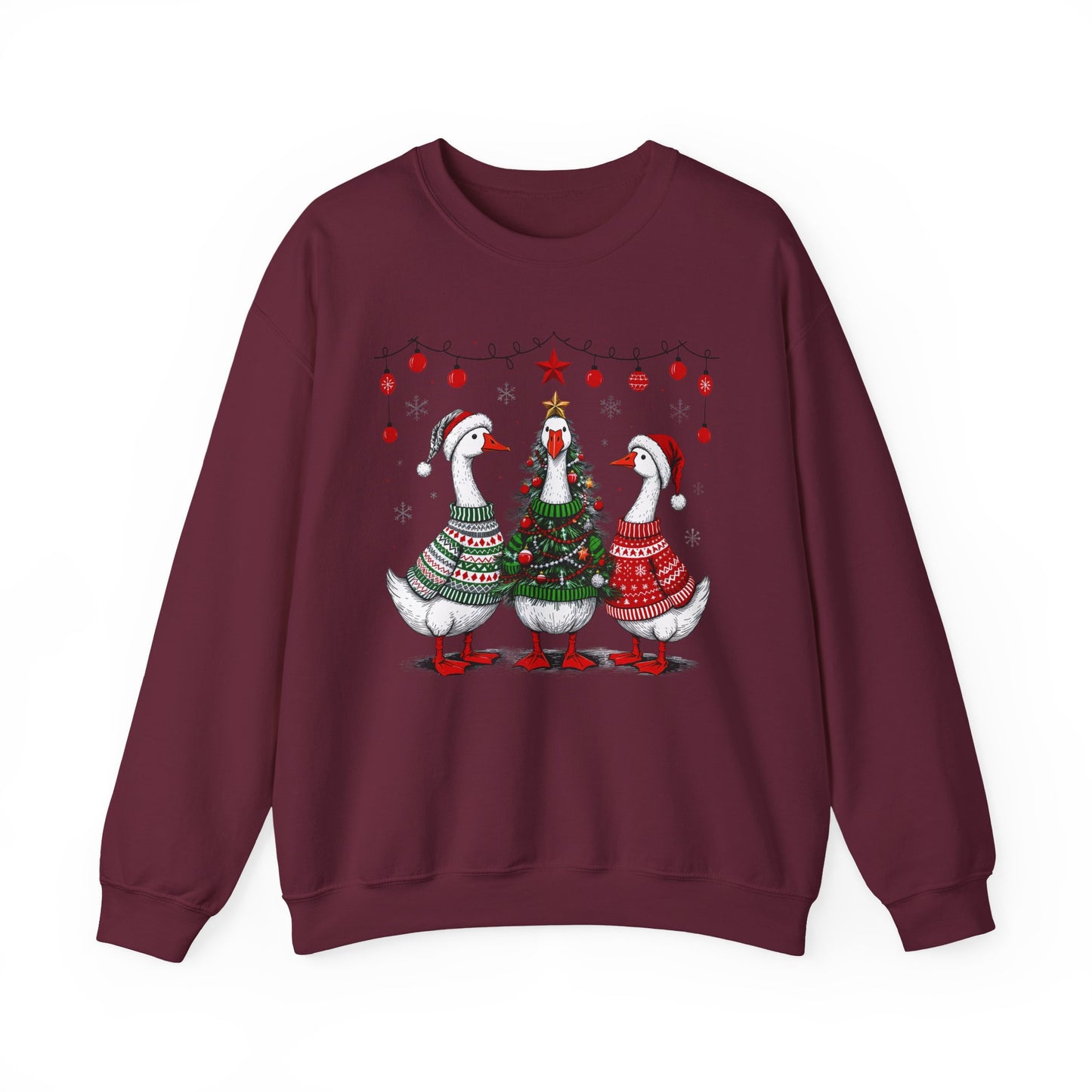 🎄🪿 Goosemas Sweater Flock Sweatshirt – Festive Geese in Cozy Knits