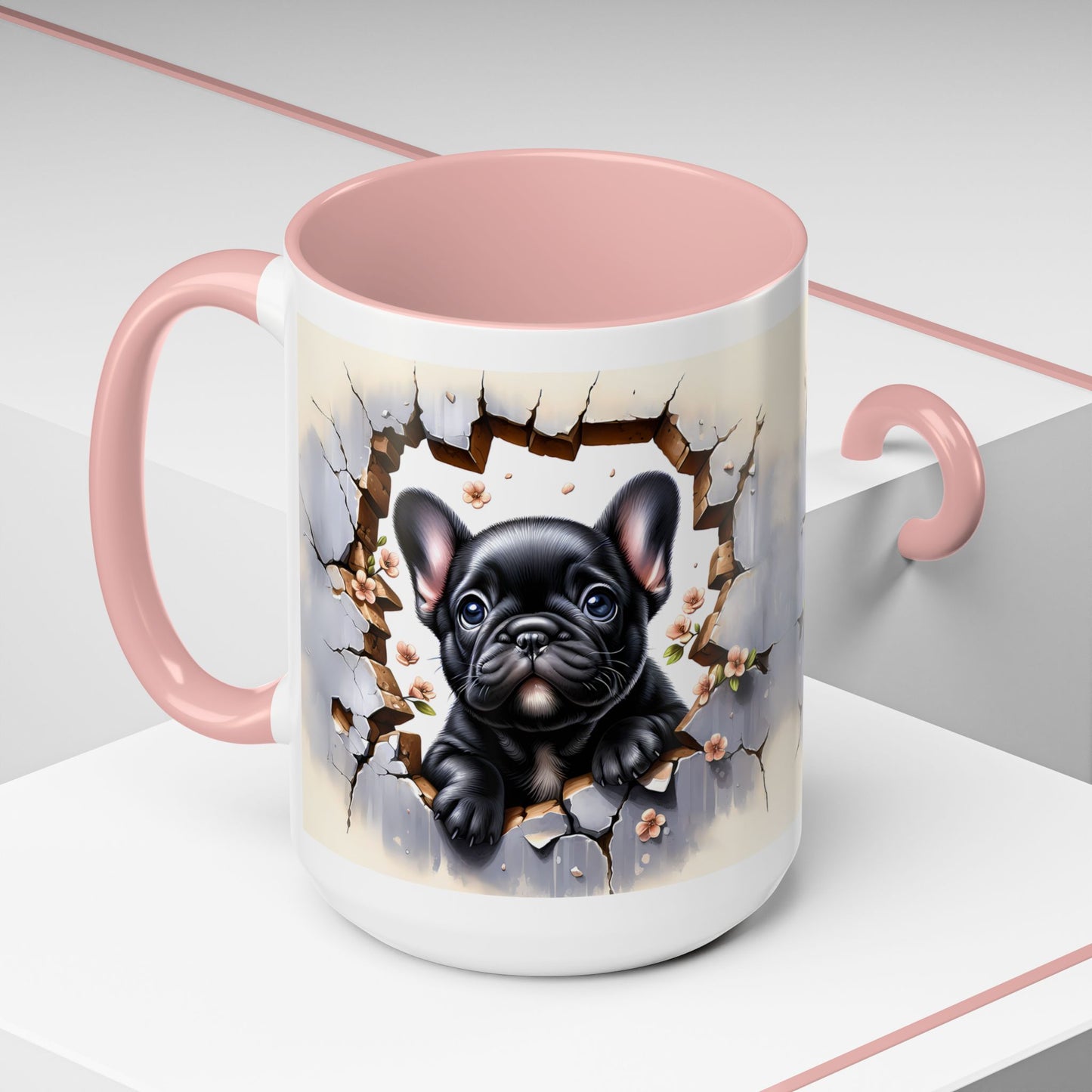 🐾☕ Black French Bulldog Puppy Accent Mug – Cute Breakthrough Pup Design ✨
