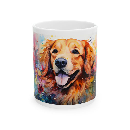 Taza de acuarela de Golden Retriever: ¡Un conmovedor homenaje a tu peludo amigo! 🌸