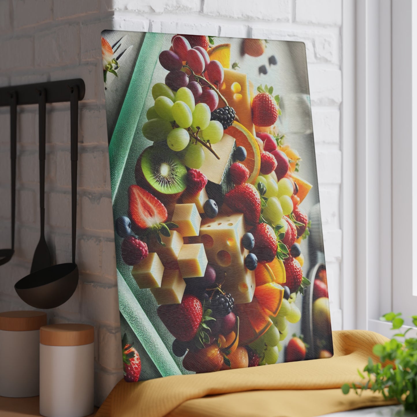Exhibición de frutas y quesos, tabla de quesos, tabla de frutas, tabla de charcutería, bandeja de frutas, ideas para tablas de quesos, decoración de cocina, bandeja para servir