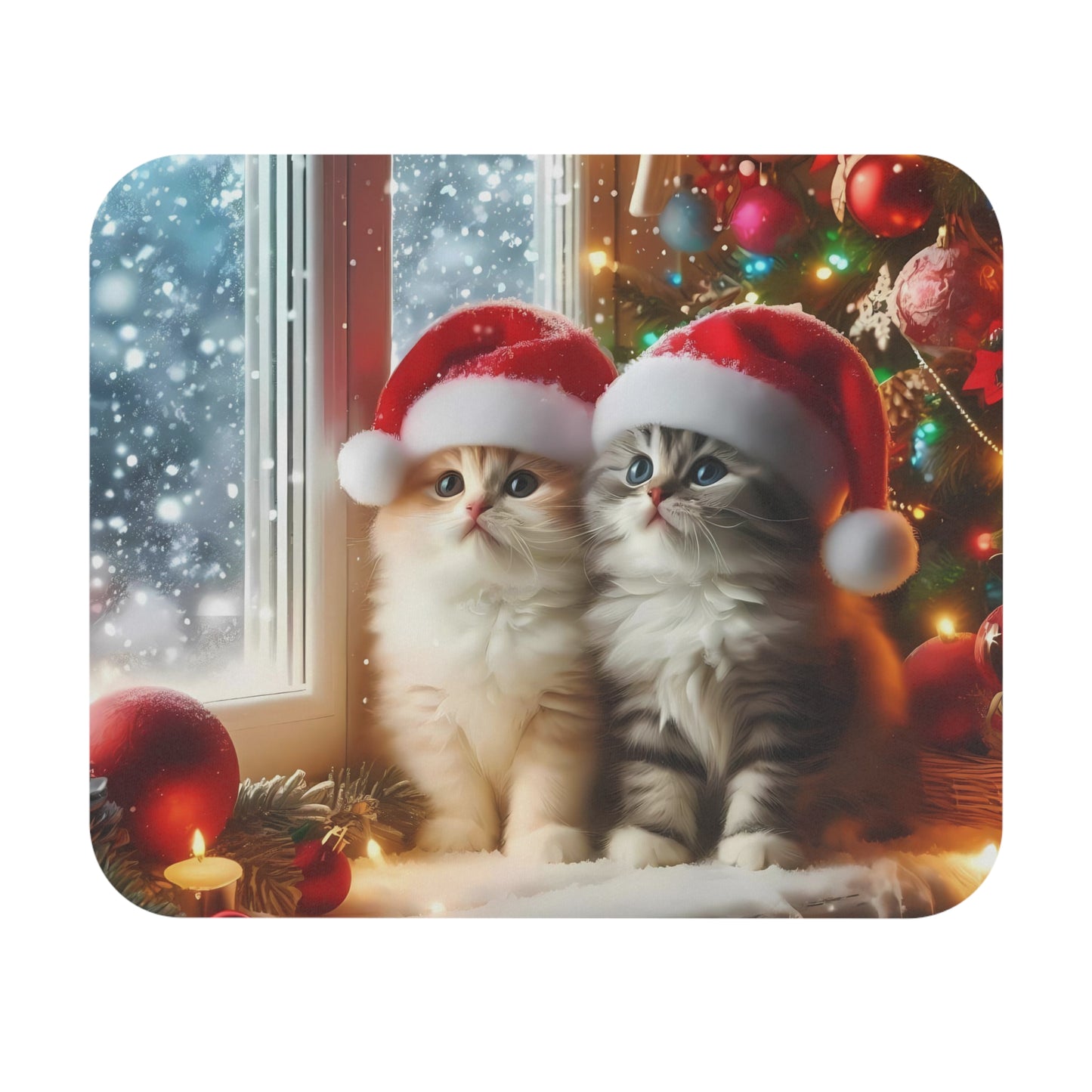 🖱️🎄🐱 Christmas Kittens Mouse Pad – Cozy Holiday Cheer for Your Desk