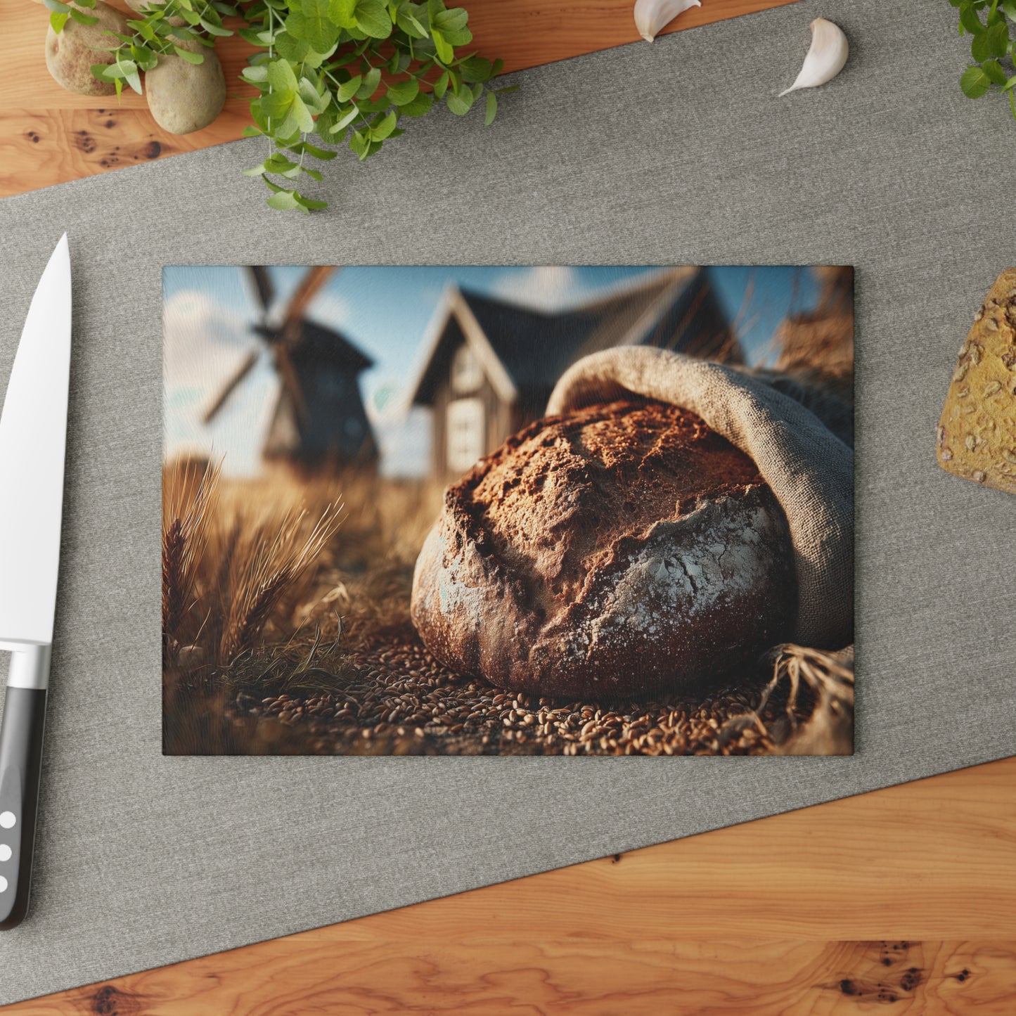 🍞🌾 Rustic Artisan Bread Cutting Board – Farmhouse Charm Meets Everyday Functionality 🌻