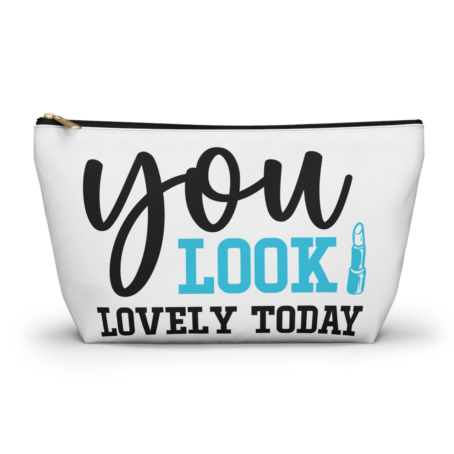 Accessory Pouch – "You Look Lovely Today" Blue Makeup Bag