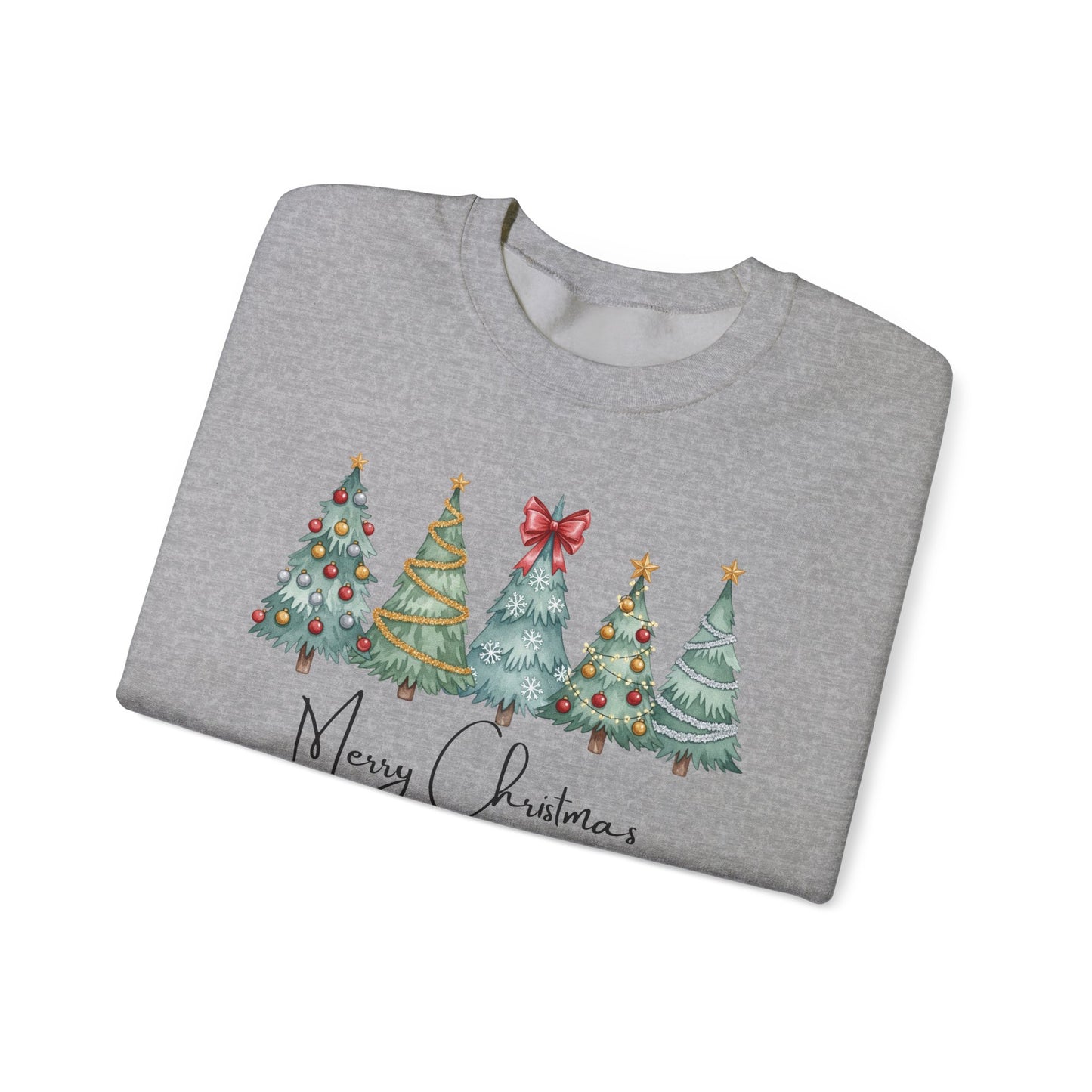🎄✨ Merry Christmas Trees Sweatshirt – Bold Patterns & Festive Cheer