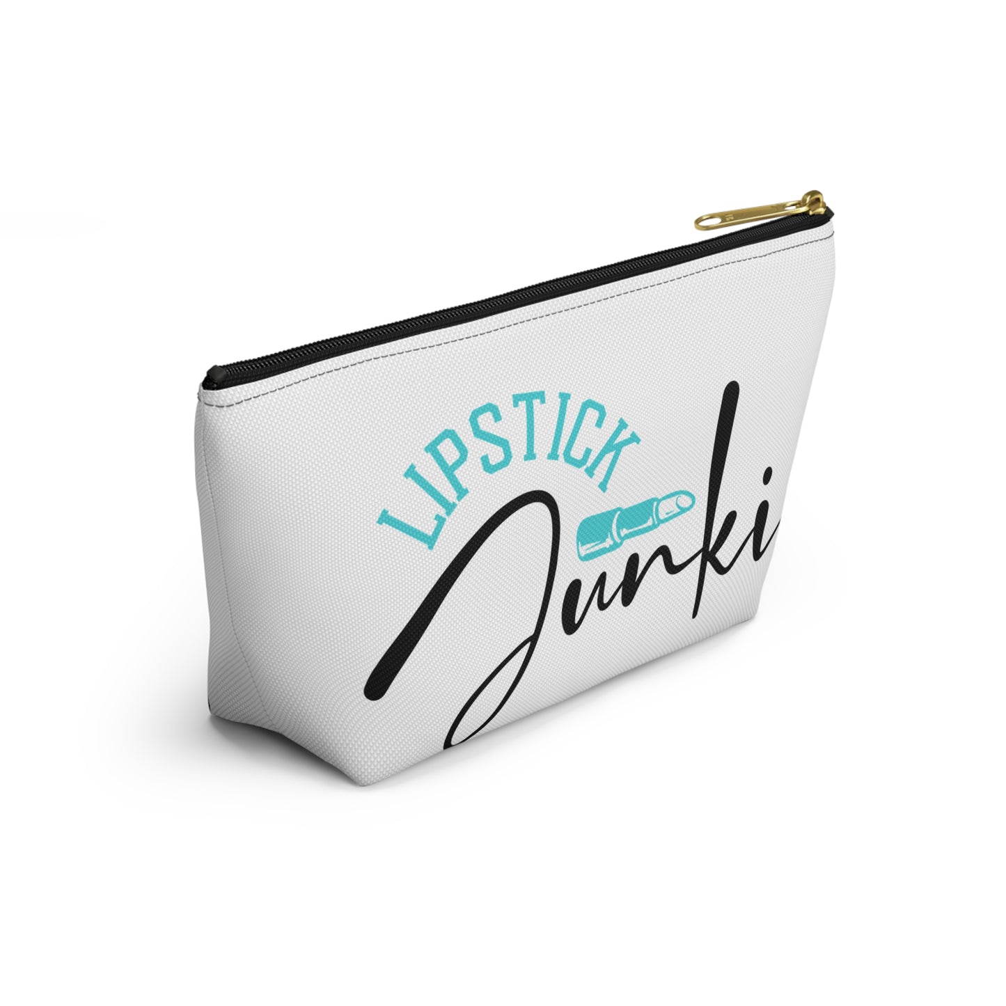 Accessory Pouch – "Lipstick Junkie" Teal Makeup Bag