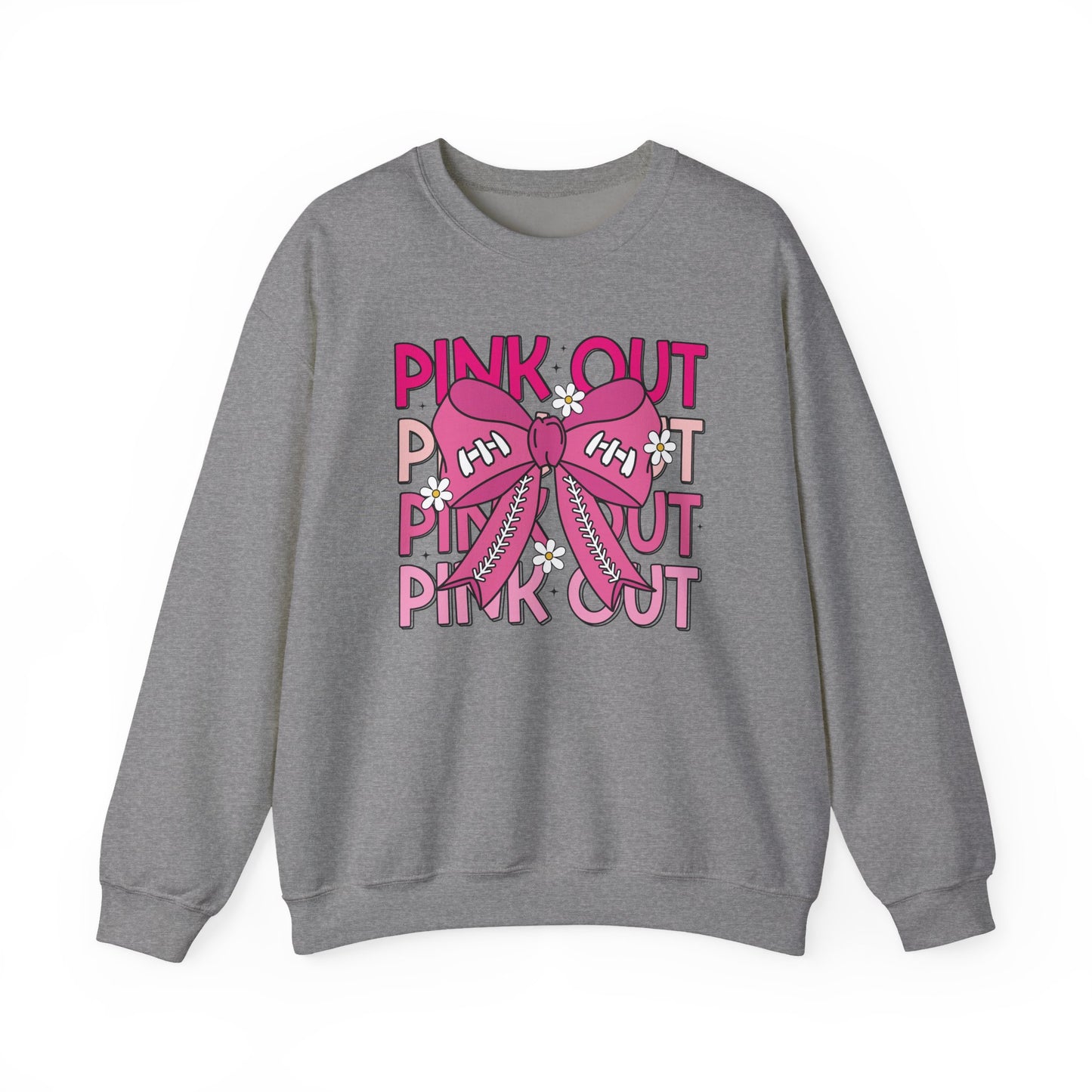 🎀🌸 Pink Out Sweatshirt – Cheer Bow Breast Cancer Awareness