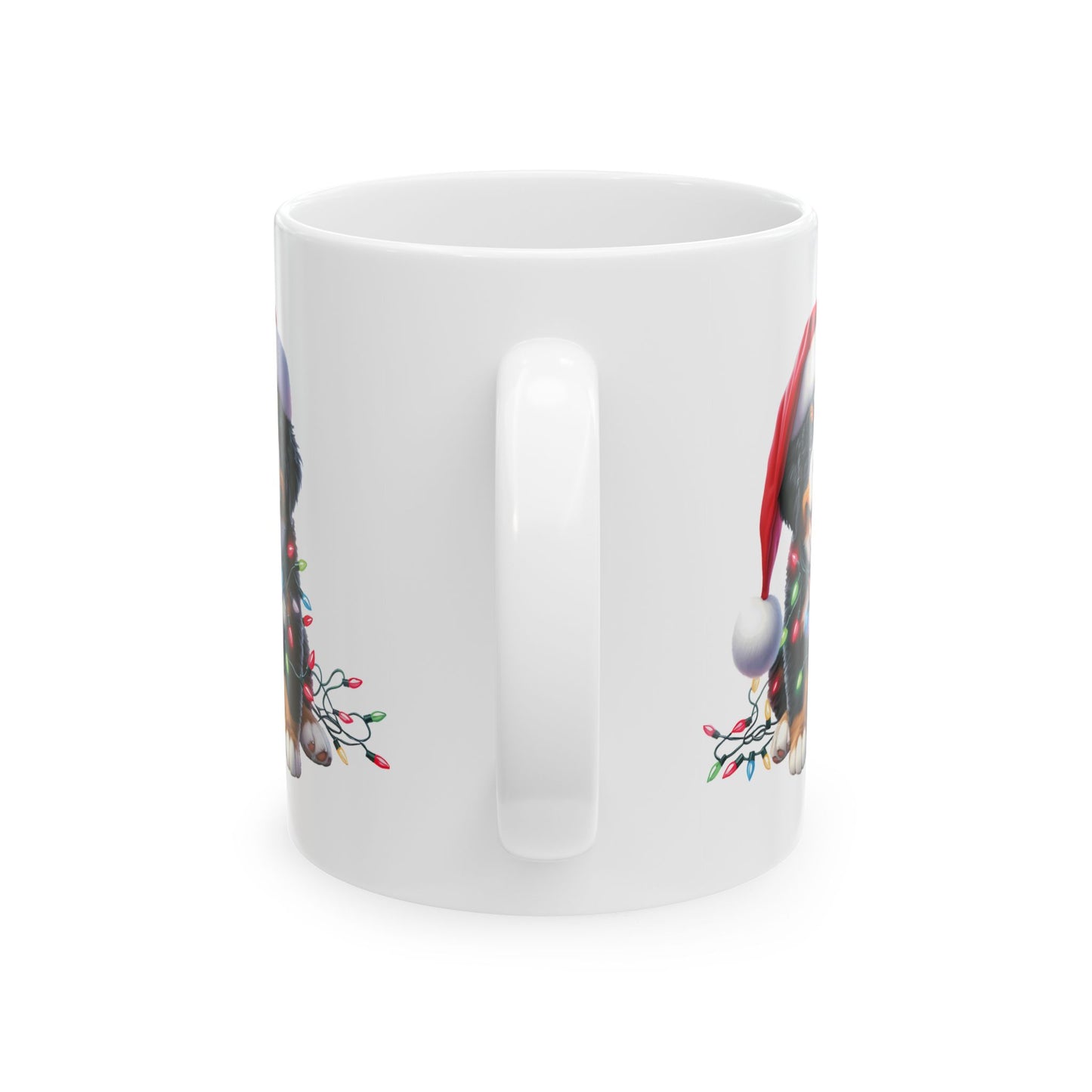 🎄 Bernese Mountain Dog Christmas Lights Mug – Cozy Charm for the Holidays 🐶