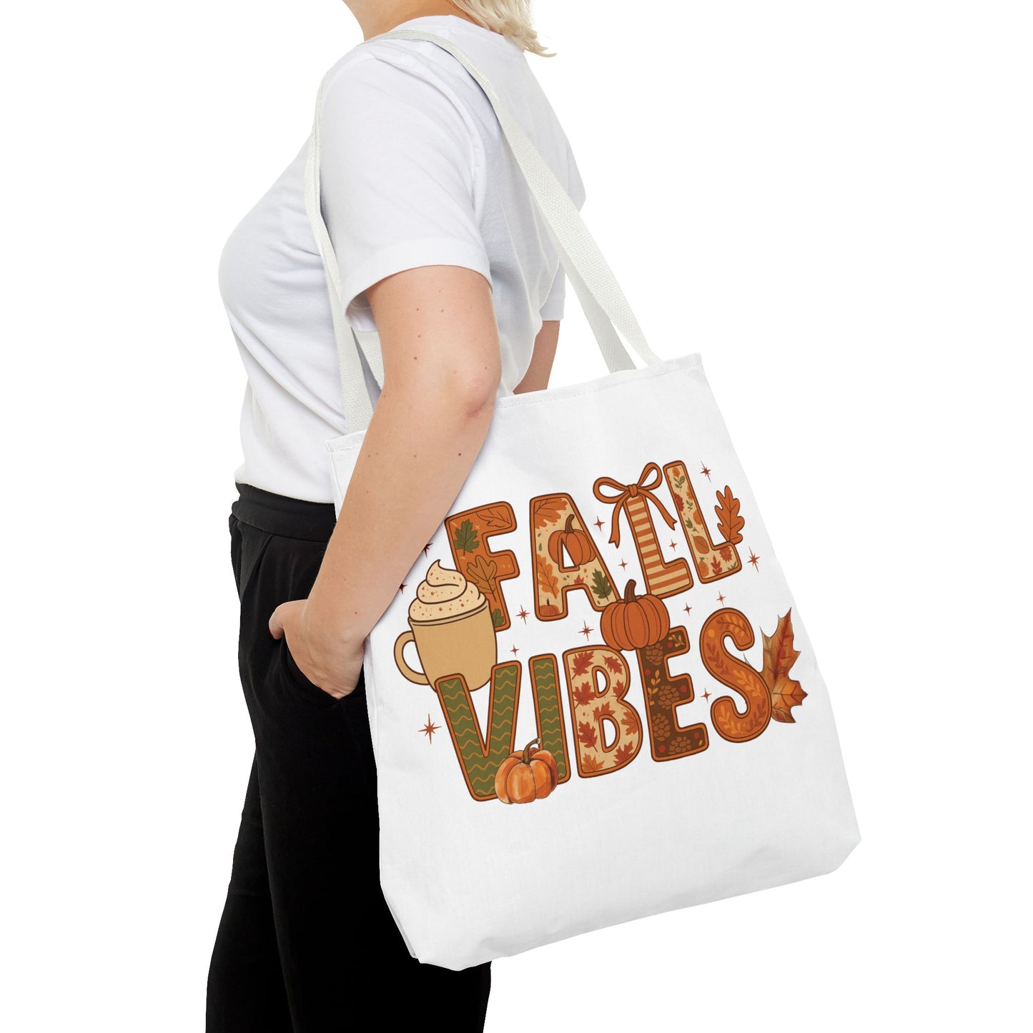 🍁 Fall Vibes Tote Bag – Cozy Comfort for Your Autumn Adventures 🎃☕