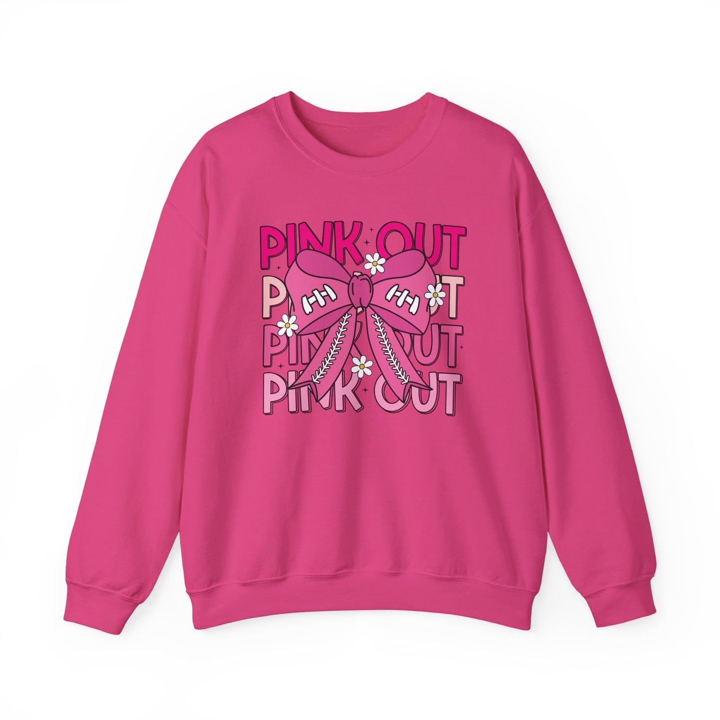 🎀🌸 Pink Out Sweatshirt – Cheer Bow Breast Cancer Awareness