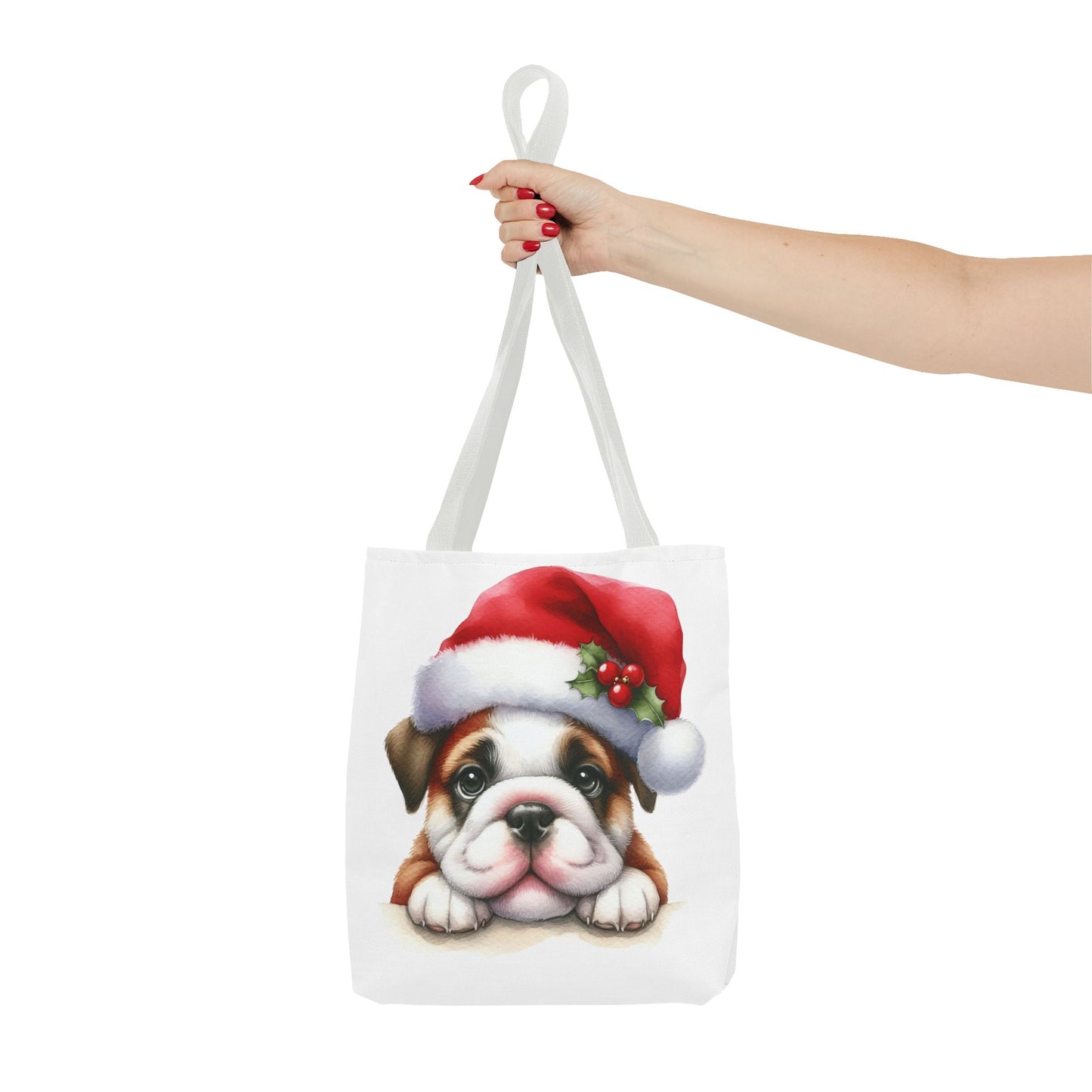 🐾 Bulldog Christmas Tote Bag – Santa Paws Cuteness You Can Carry 🎄