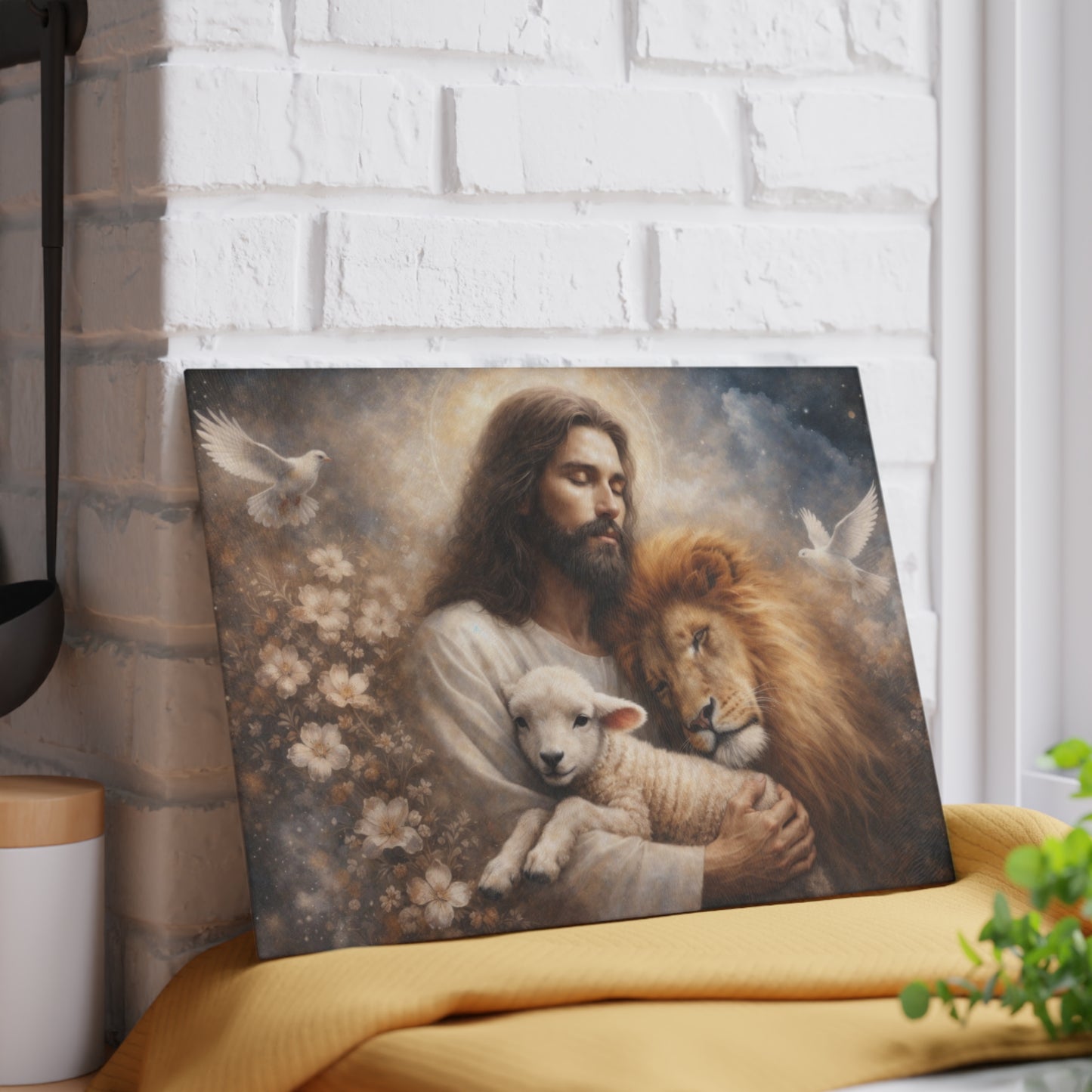 Jesus Cutting Board, Tempered Glass Cutting Board, Charcuterie Board, Chopping Board, Housewarming Gift, Custom cutting board