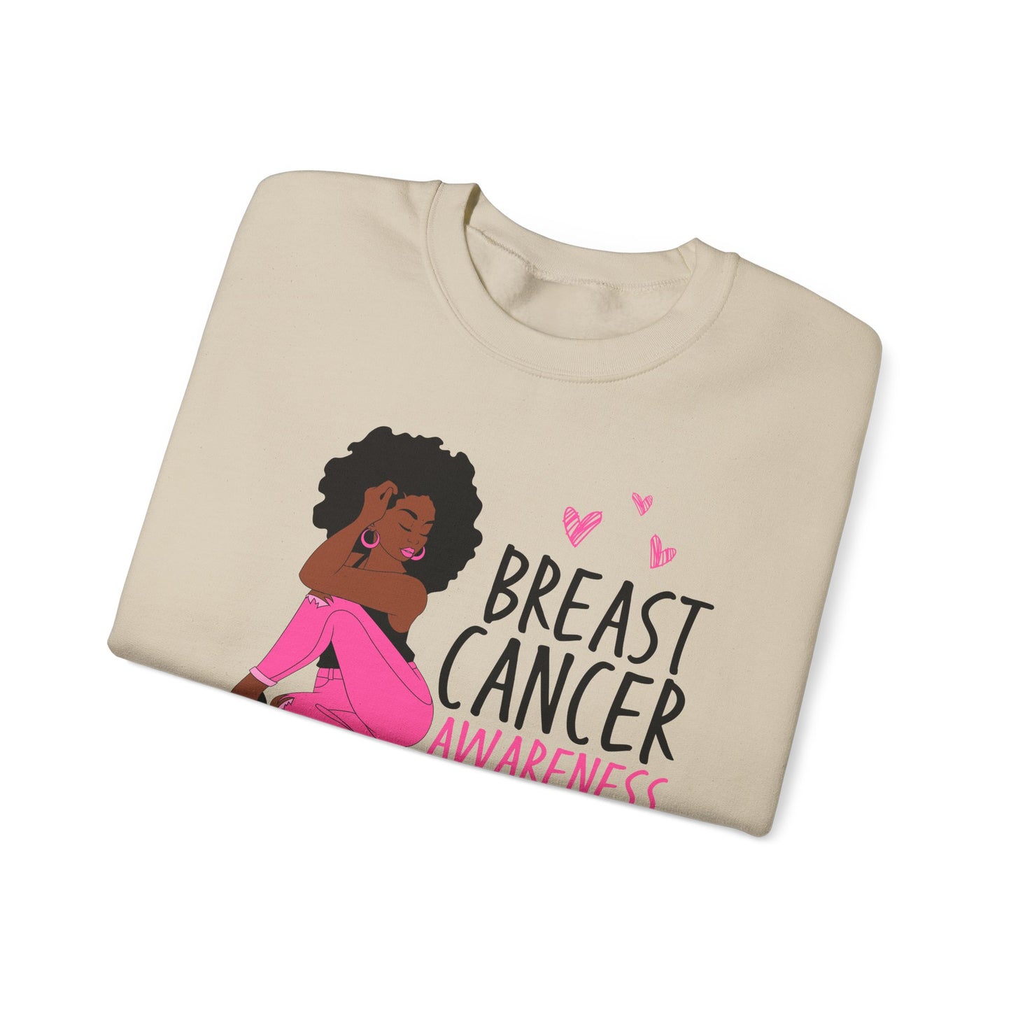 💕✨ Pink Awareness Woman Sweatshirt – Elegant Breast Cancer Support Crewneck