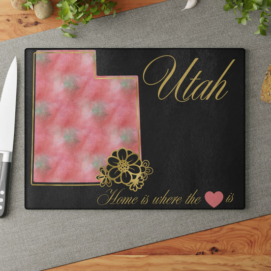 🌺 Utah Floral State Cutting Board – Canyon Blush Elegance in Every Slice 🌄