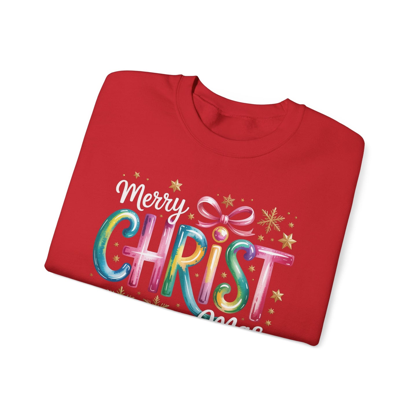 🎄🌈 Merry Christmas Rainbow Sweatshirt – Colorful Holiday Cheer ✨