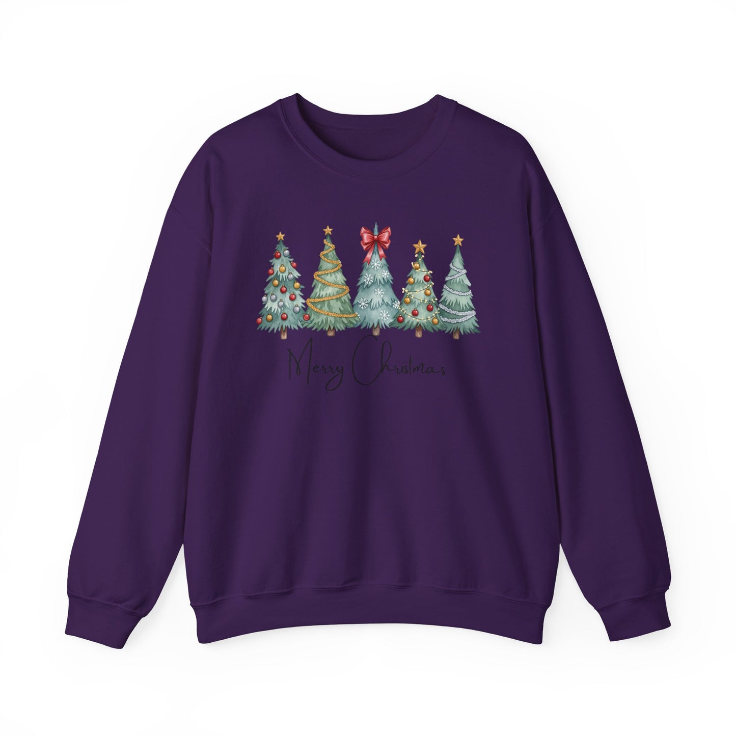 🎄✨ Merry Christmas Trees Sweatshirt – Bold Patterns & Festive Cheer