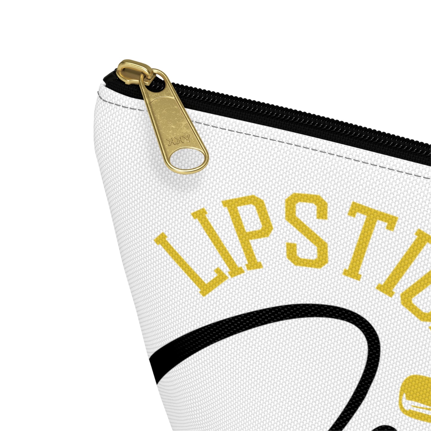 Accessory Pouch – "Lipstick Junkie" Yellow Makeup Bag