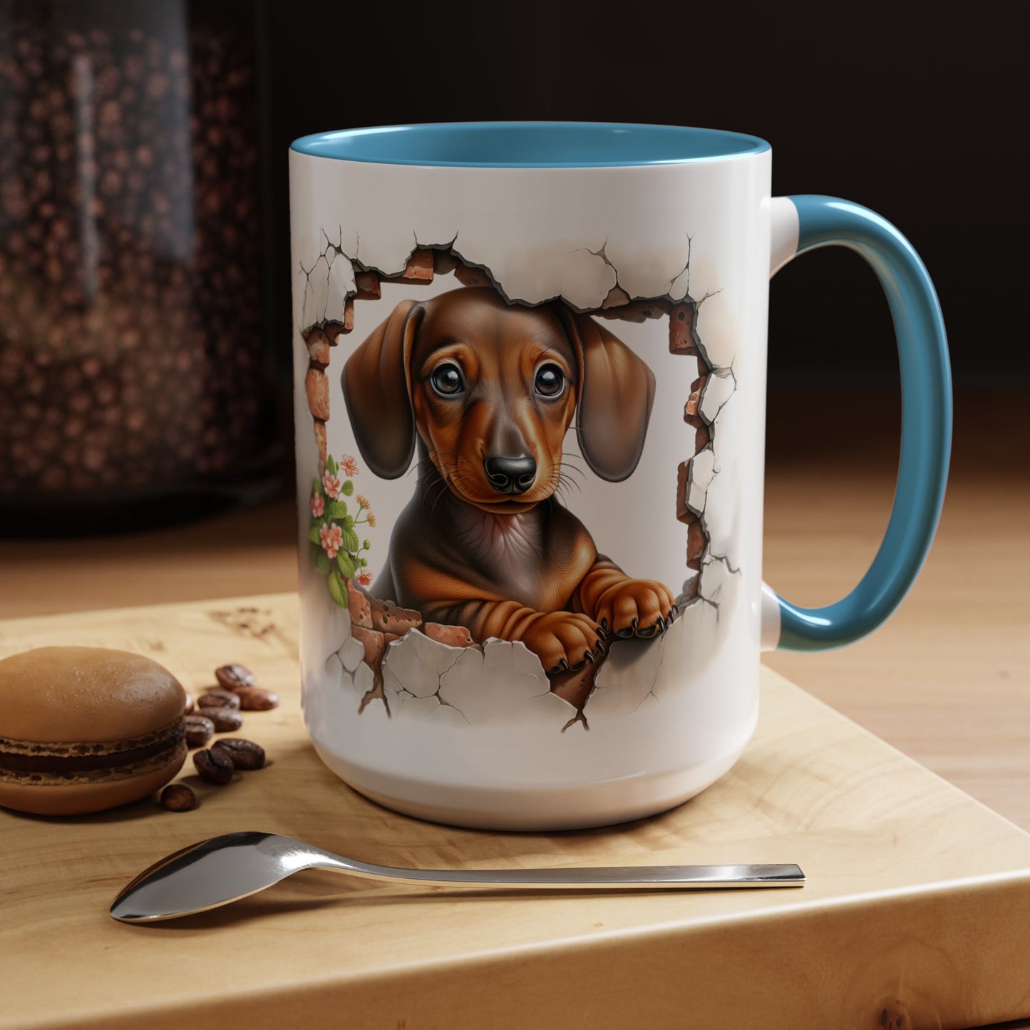 🐾🌭 Dachshund Puppy Accent Mug – Adorable Doxie Coffee Cup ☕❤️