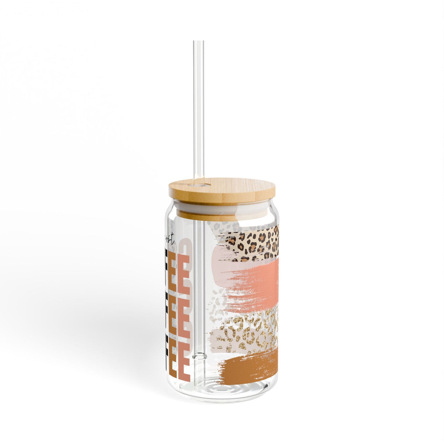 ☕🐆 But First, Coffee Sipper Glass – Bold Brews & Wild Mornings 🧡