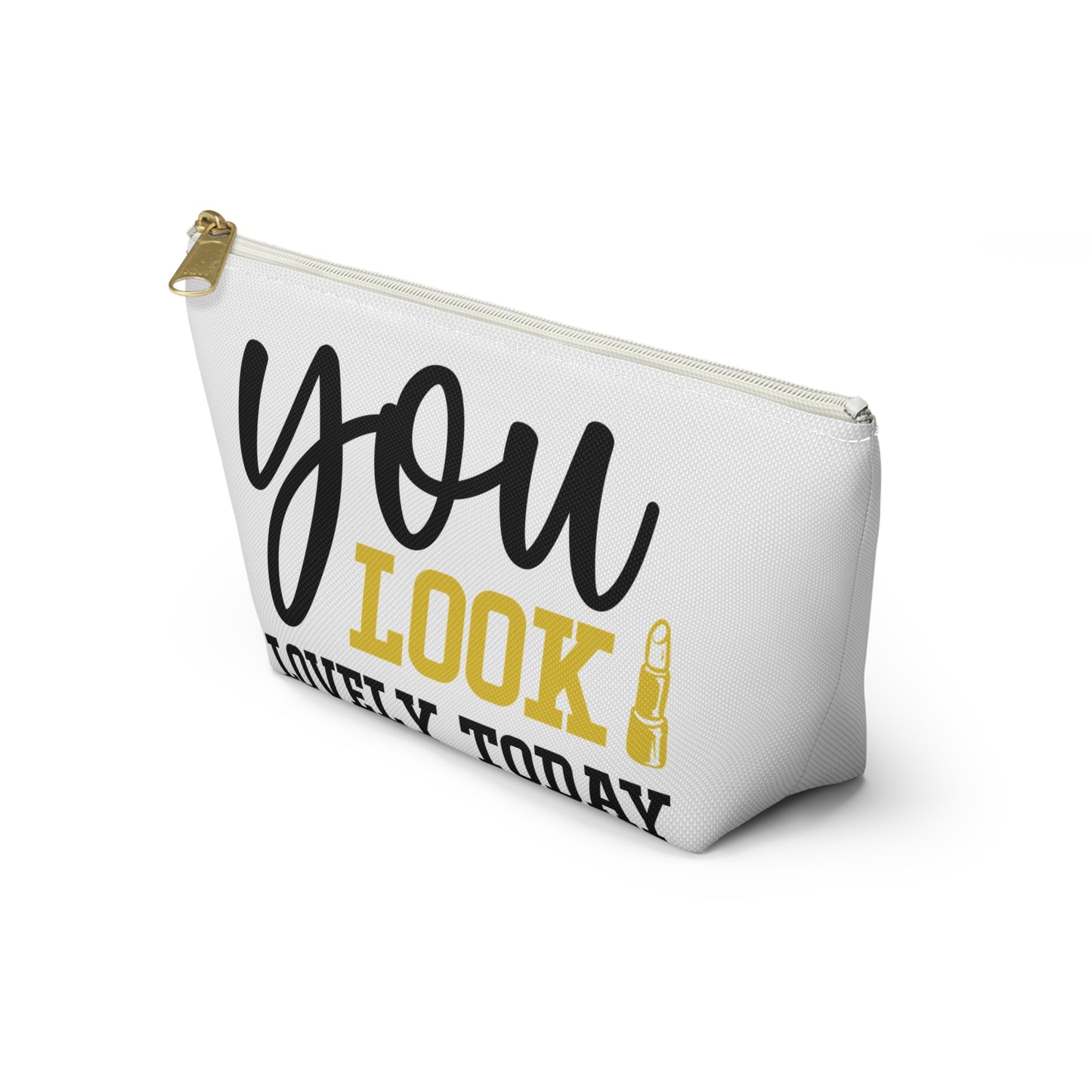 Accessory Pouch – "You Look Lovely Today" Yellow Makeup Bag