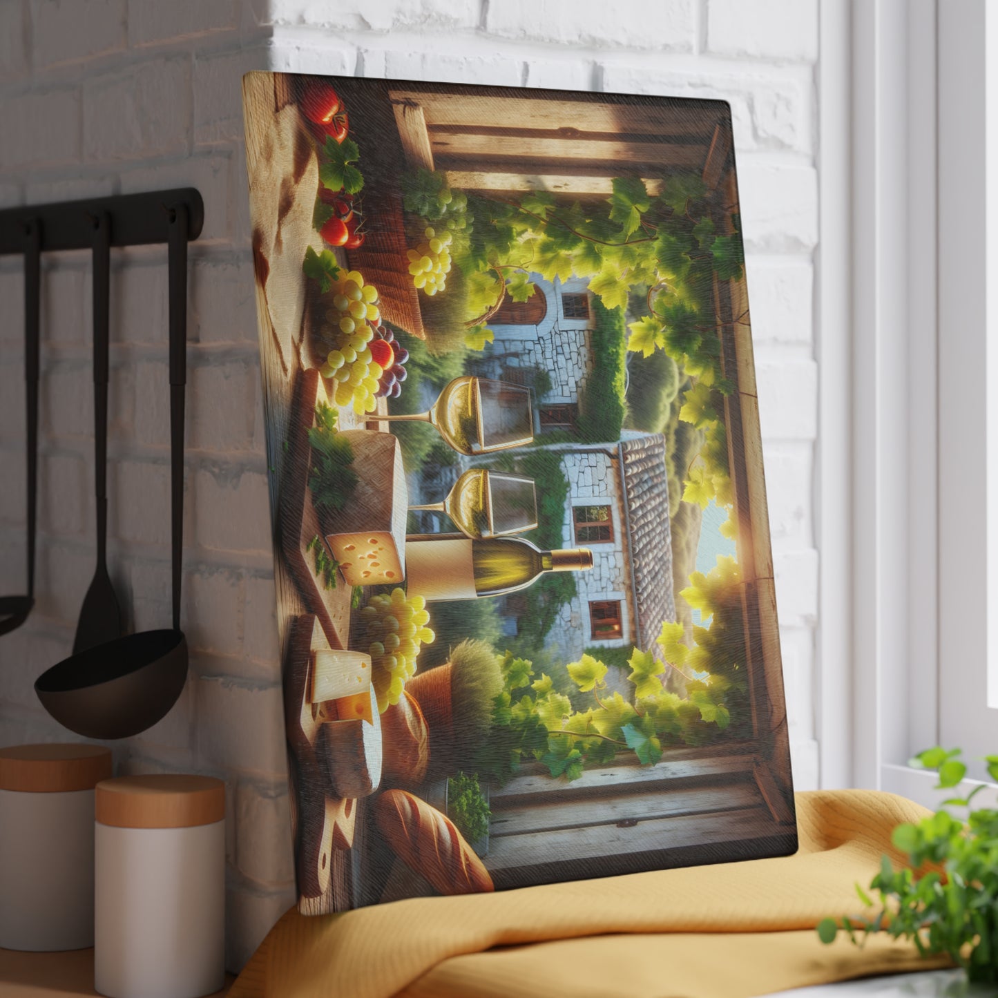 Tabla de cortar con ventana para vinos y quesos toscanos: un sabor de Italia para tu cocina