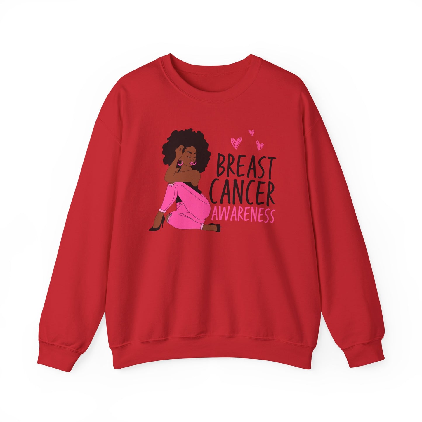 💕✨ Pink Awareness Woman Sweatshirt – Elegant Breast Cancer Support Crewneck