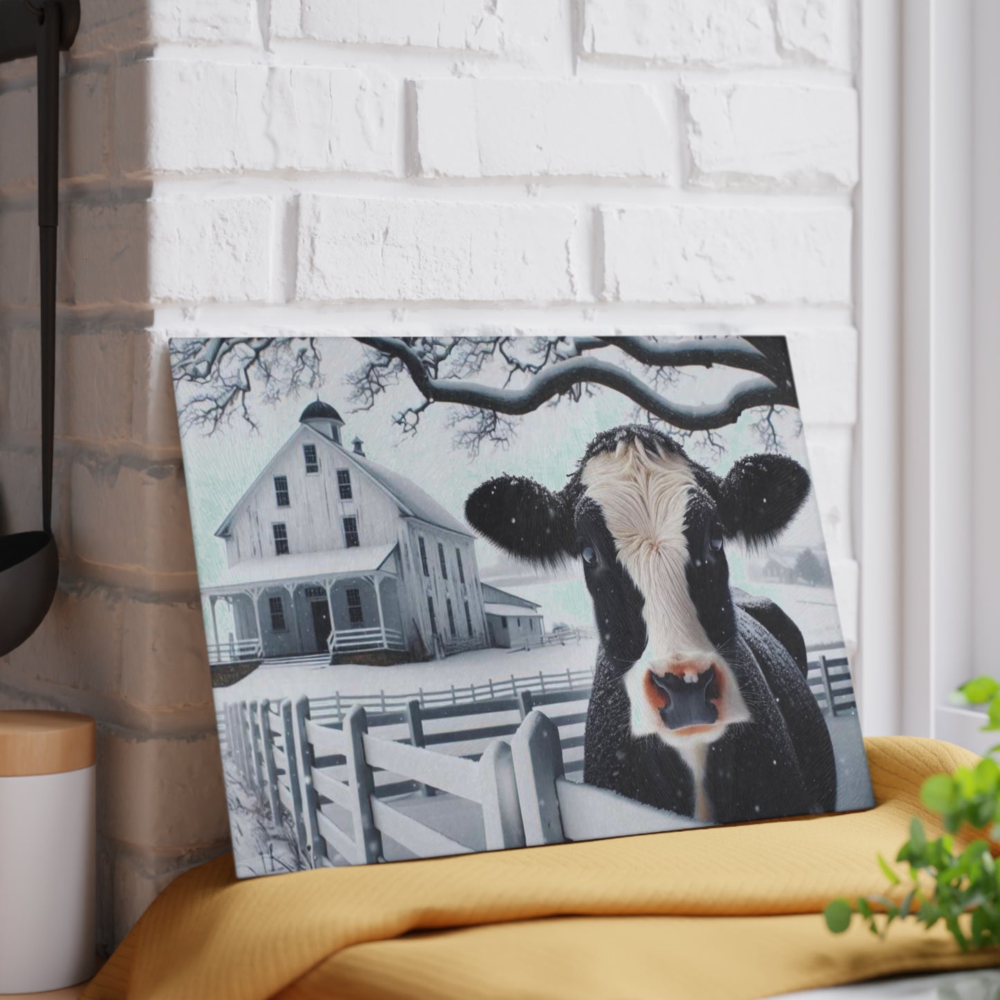 Tabla de cortar de vaca lechera, decoración de granja, regalos de boda, rancho de vacas, regalos de granja, vaca en blanco y negro, decoración de granja