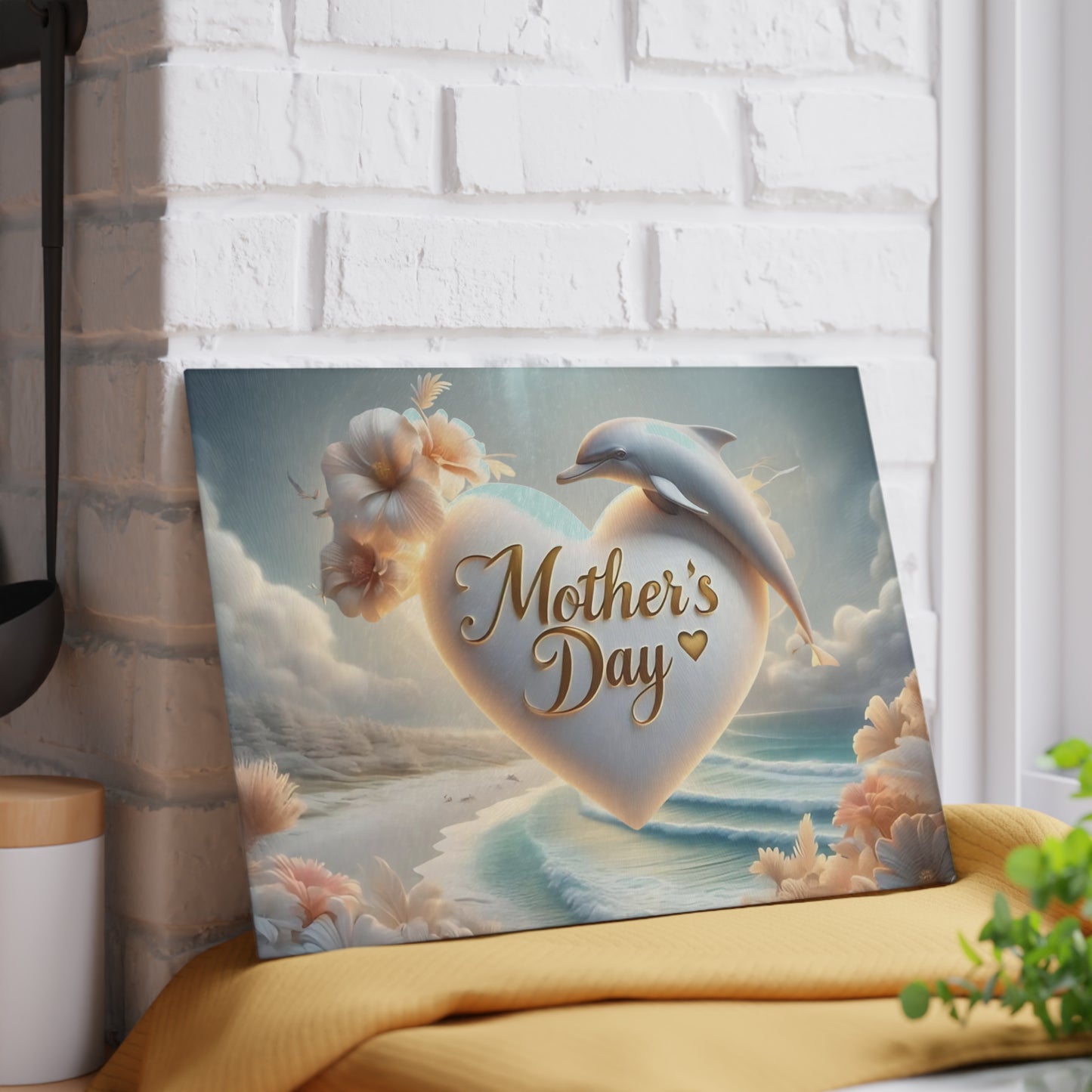 Dolphin Cutting Board, Vibrant Dolphin Scene Tempered Glass, Gift for Chef, Dolphin, Gifts for her, Wedding Housewarming Gift