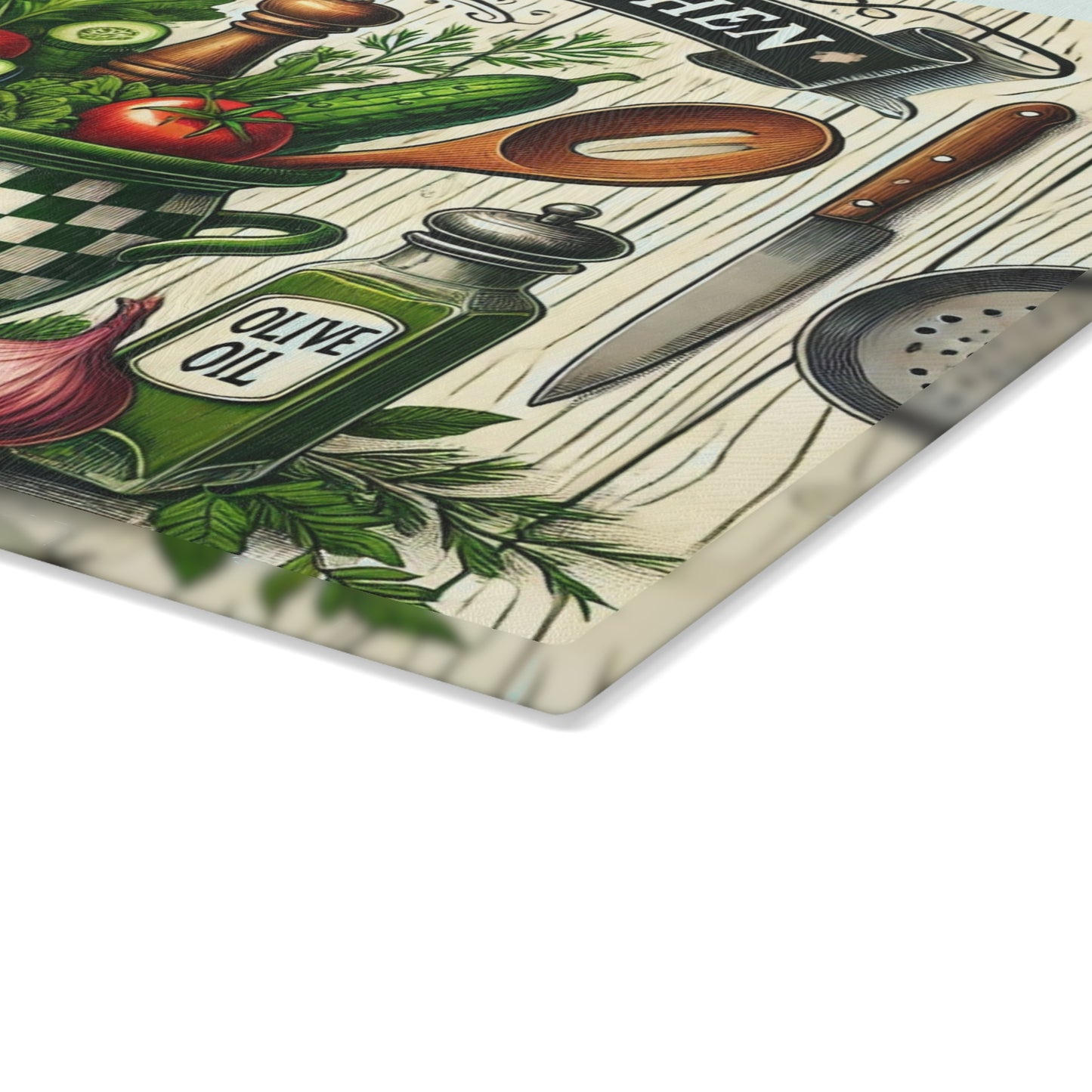 Tabla de cortar de vidrio “Cocina de mamá”: decoración cálida y saludable para cocinar 🌿🍴
