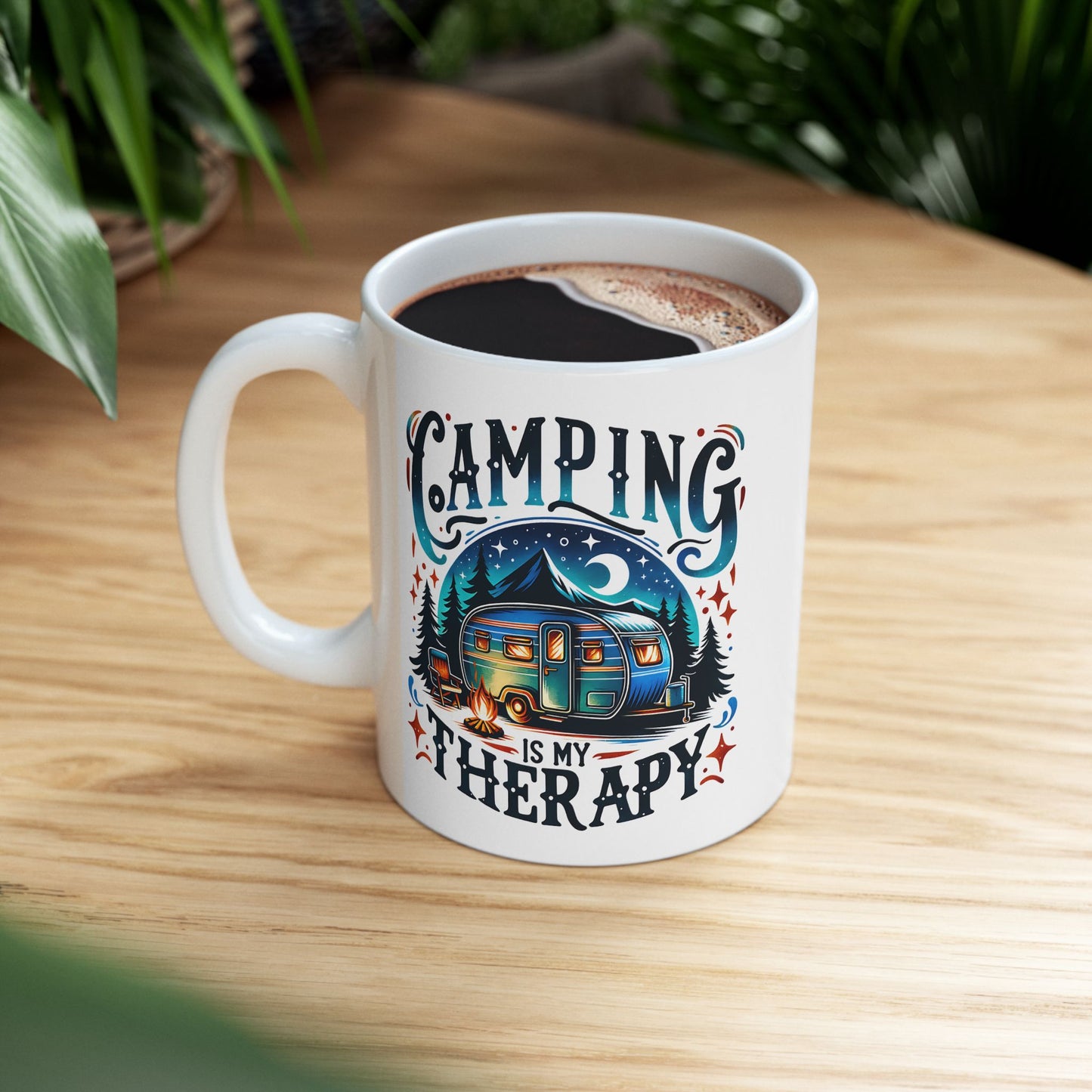 🏕️ Camping Is My Therapy – Travel Mug for Outdoor Lovers 🌲