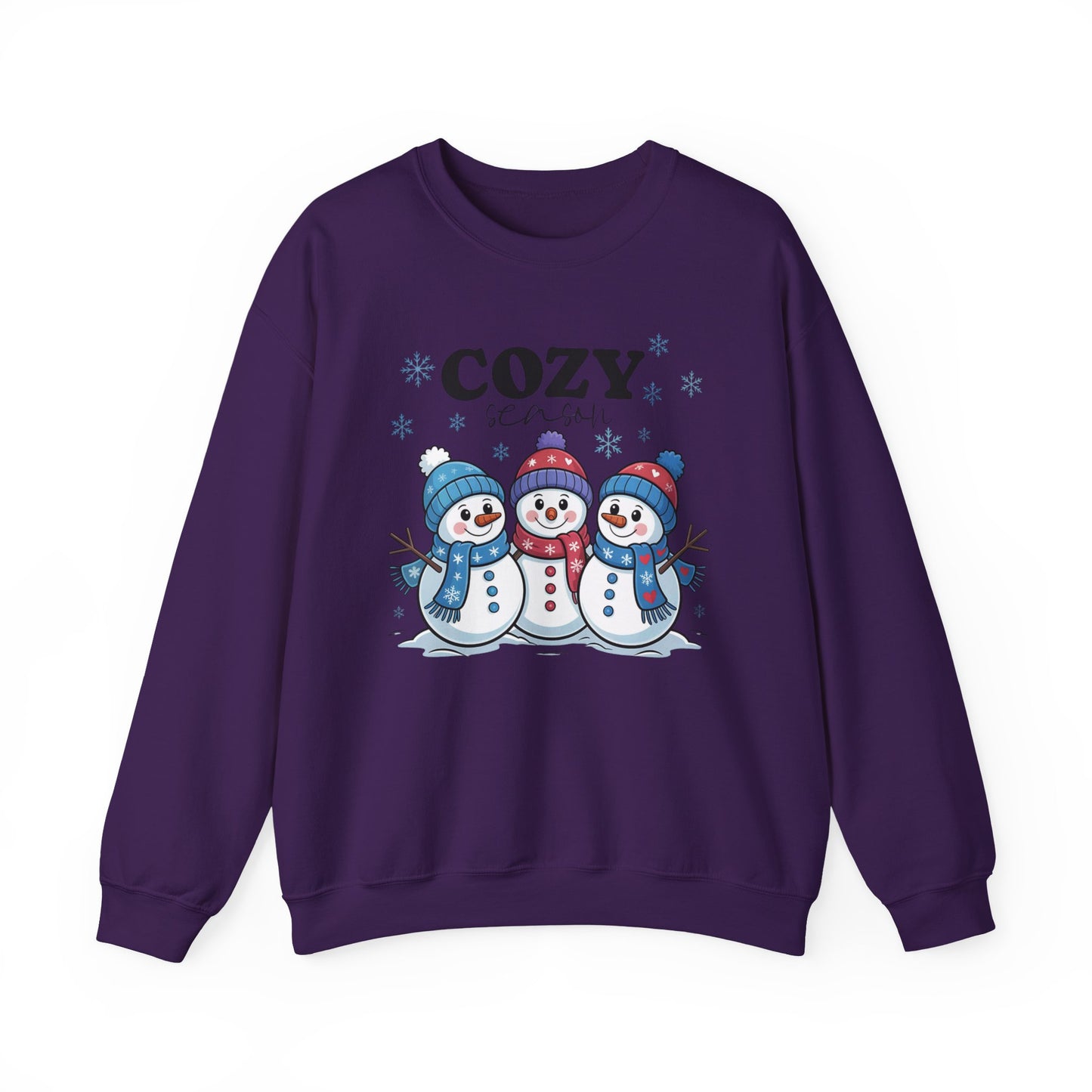 ☃️💙 Cozy Season Snowman Sweatshirt – Adorable Winter Crewneck for Women
