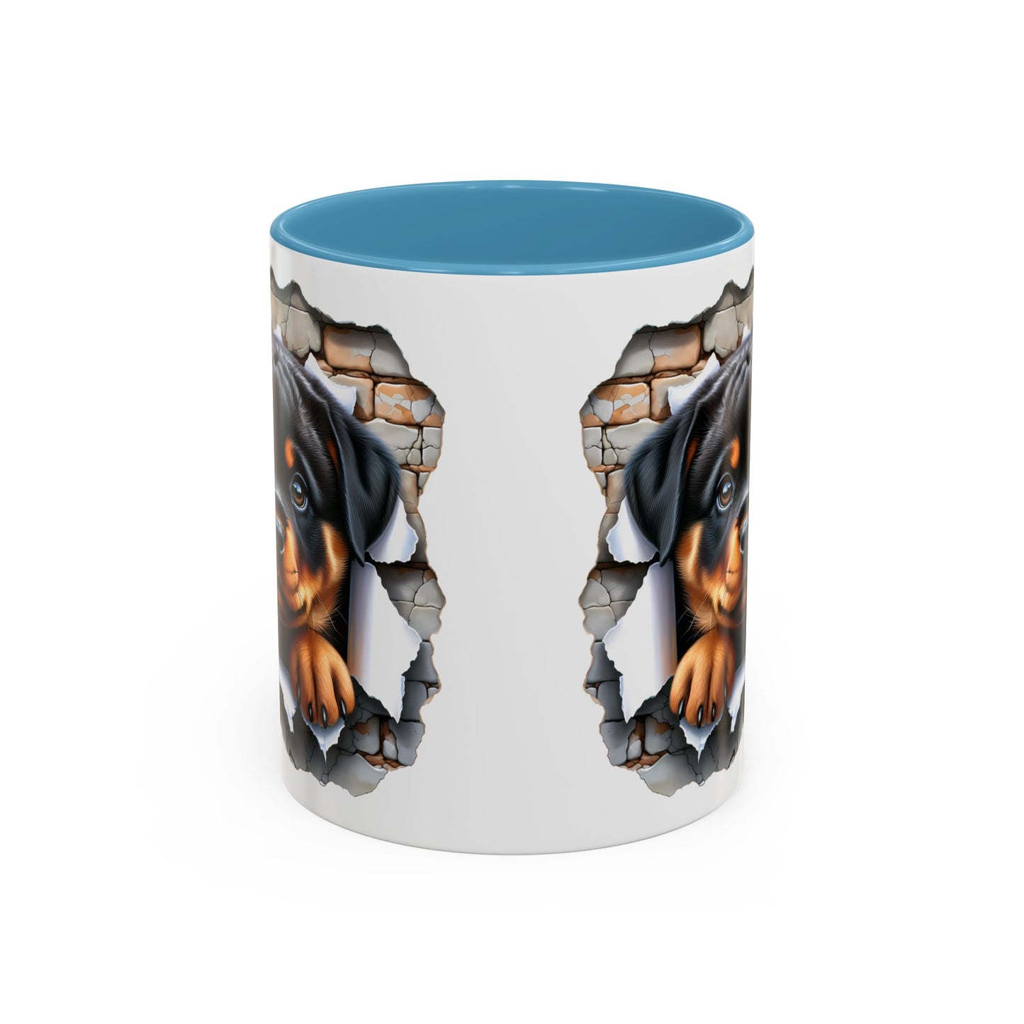 🐾☕ Rottweiler Puppy Accent Mug – Sweet Breakthrough Pup Design ✨