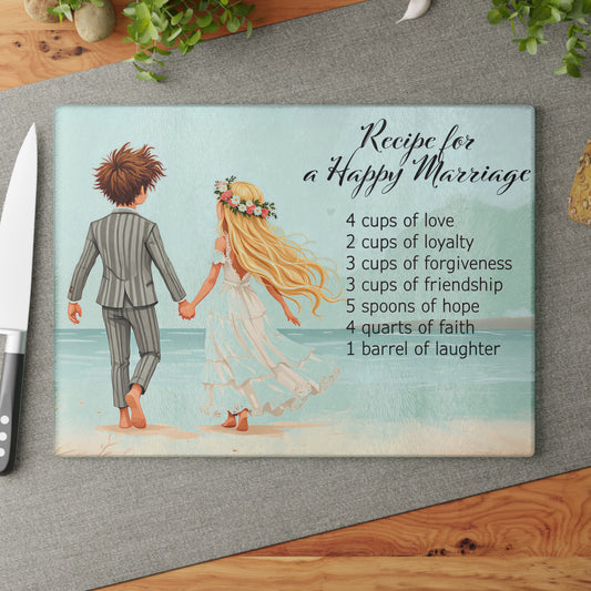 💍 Recipe for a Happy Marriage Cutting Board – Whimsical Romance for Your Kitchen