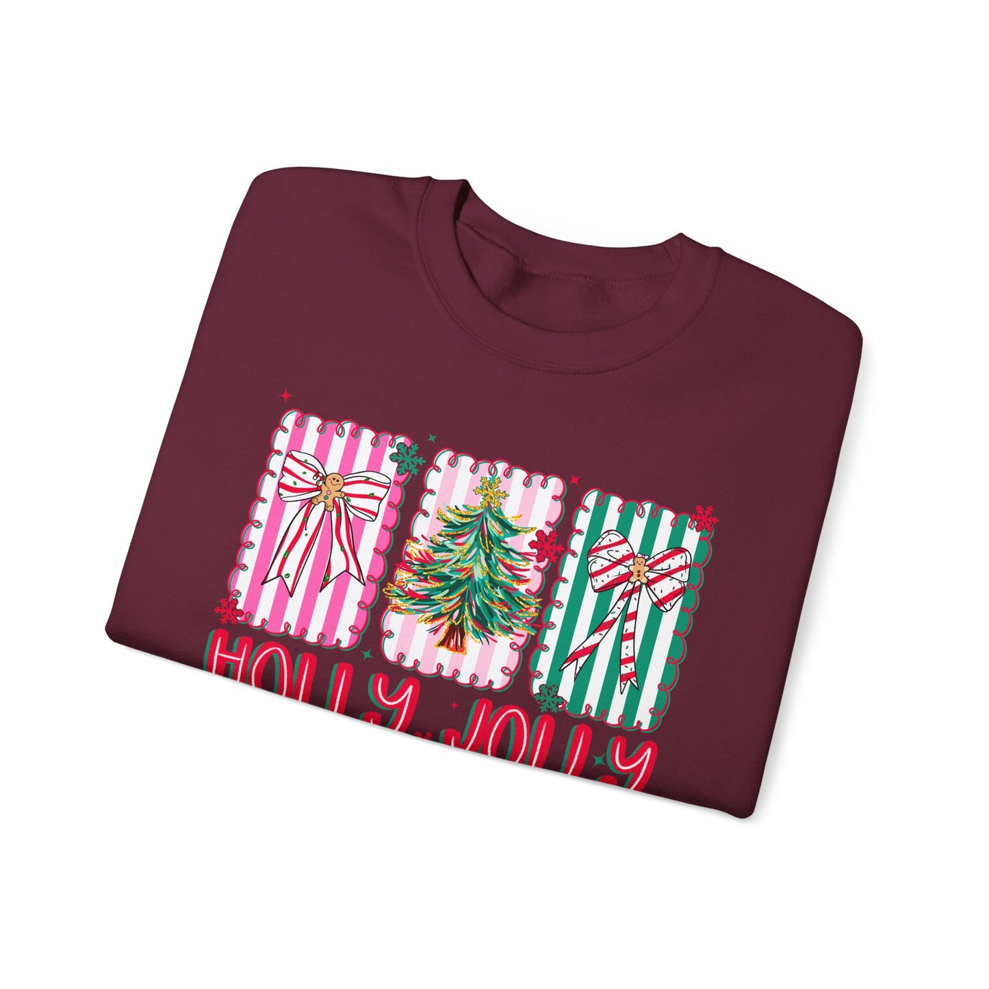 🎀✨ Holly Jolly Retro Sweatshirt – Festive Bows & Christmas Cheer