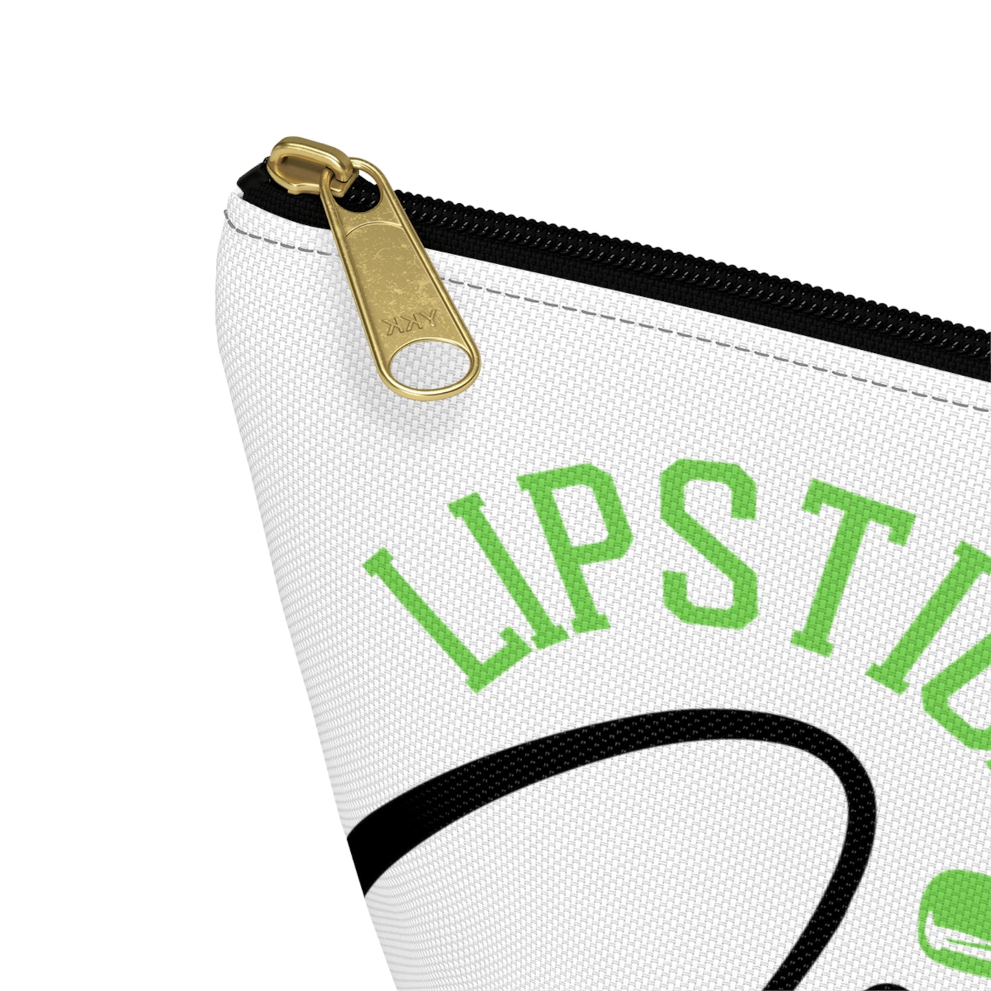 Accessory Pouch – "Lipstick Junkie" Green Makeup Bag