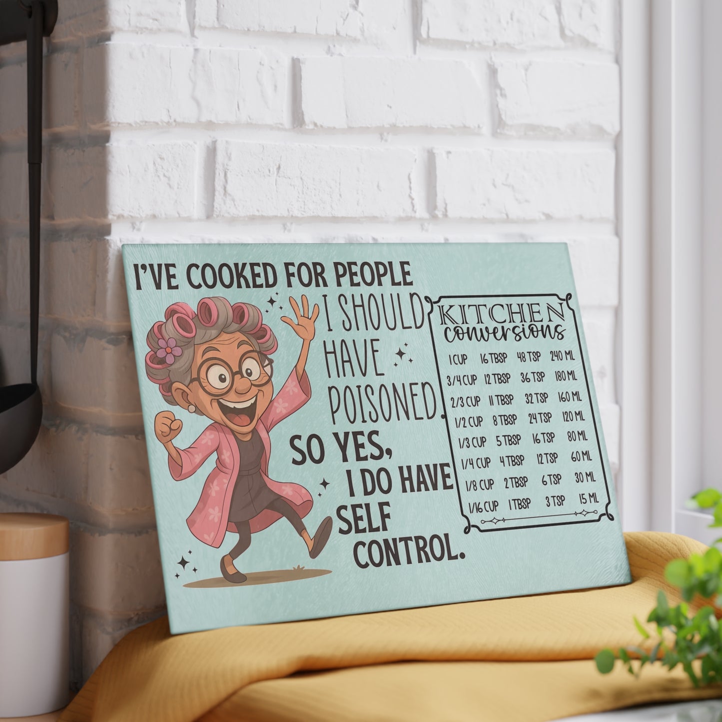 😂 “He cocinado para personas que debería haber envenenado” Tabla de cortar de vidrio: ¡humor atrevido con un toque útil!