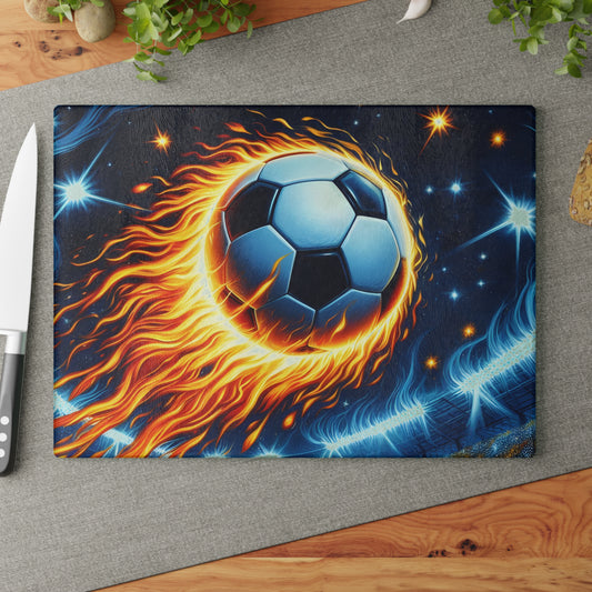 ⚽ Fiery Soccer Ball Cutting Board – Game Day Heat for Your Kitchen 🔥