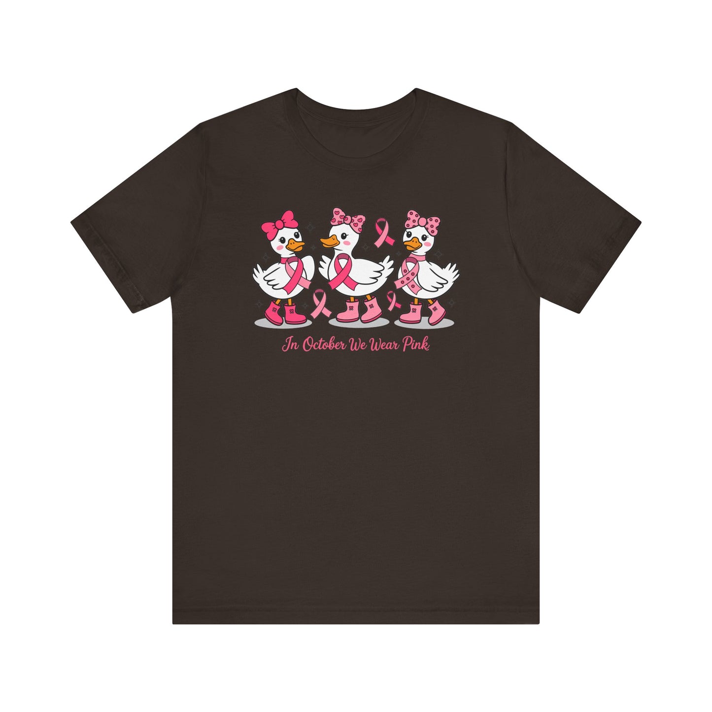 🎀🦆 In October We Wear Pink Duck T-Shirt – Cute Breast Cancer Awareness Tee 💖✨