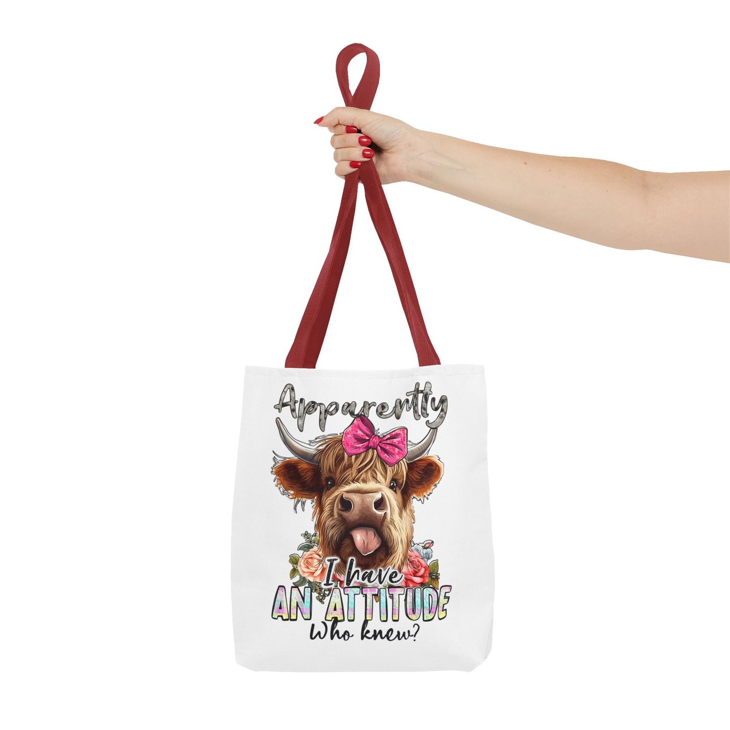 🐄 Al parecer, tengo actitud: bolso tote Sassy Cow con lazo rosa 🌸