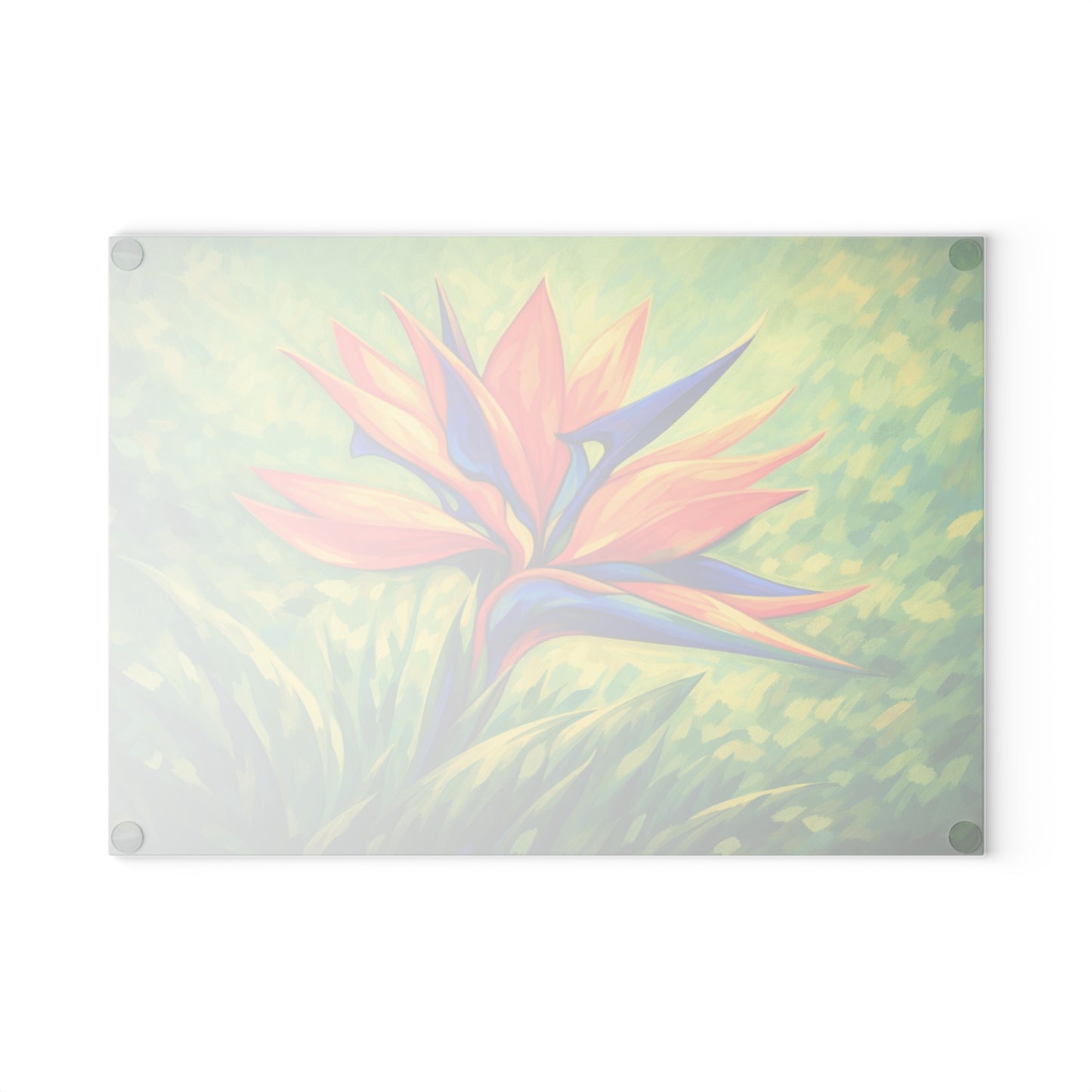 Bird of Paradise Flower Glass Cutting Board – Tropical Floral Kitchen Decor