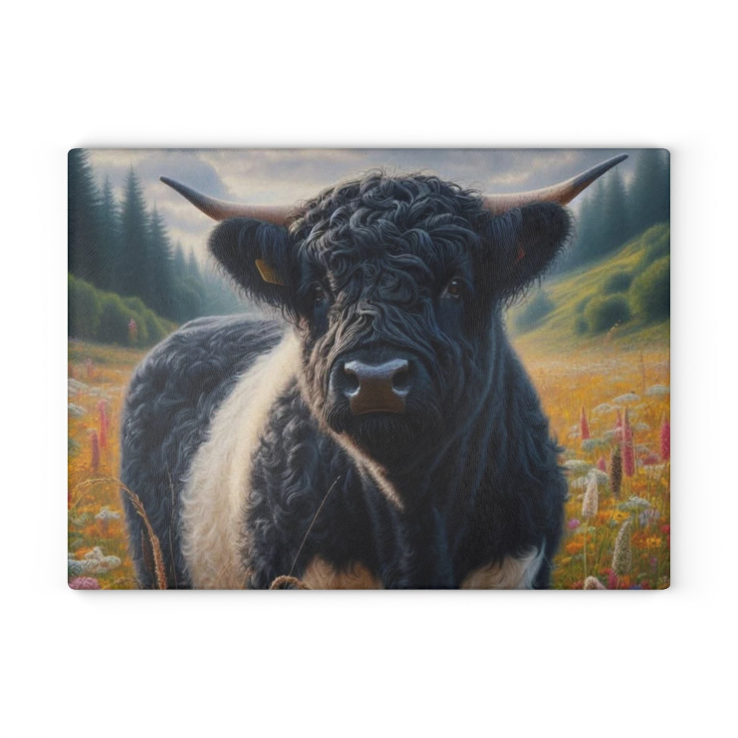 🐮 Oreo Cow Meadow Scene Cutting Board – Rustic Farmhouse Beauty 🌼