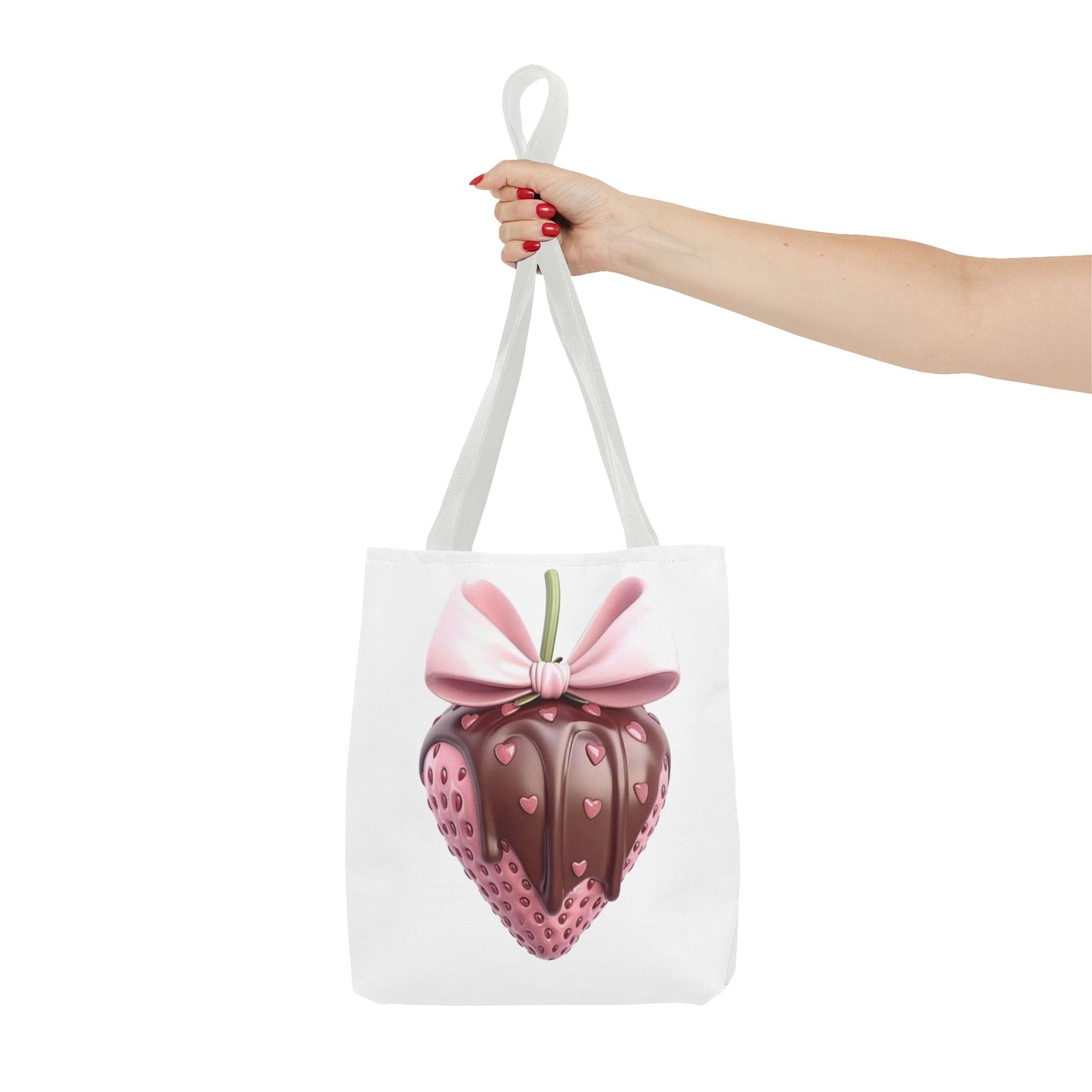 🍓 Chocolate-Dipped Strawberry Tote Bag – Sweet, Romantic & Practical 🍫