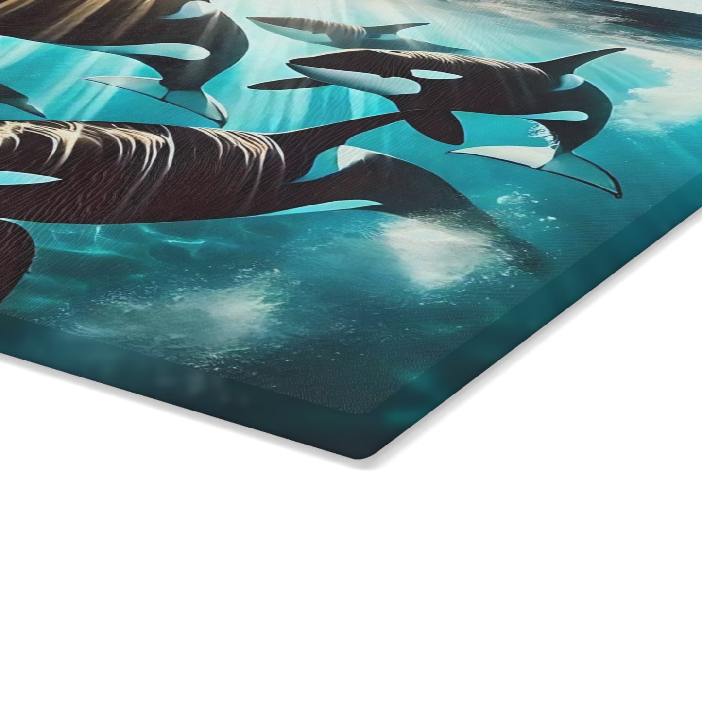 🐋✨ Orca Pod Cutting Board – Ocean Majesty for Your Kitchen 🌊