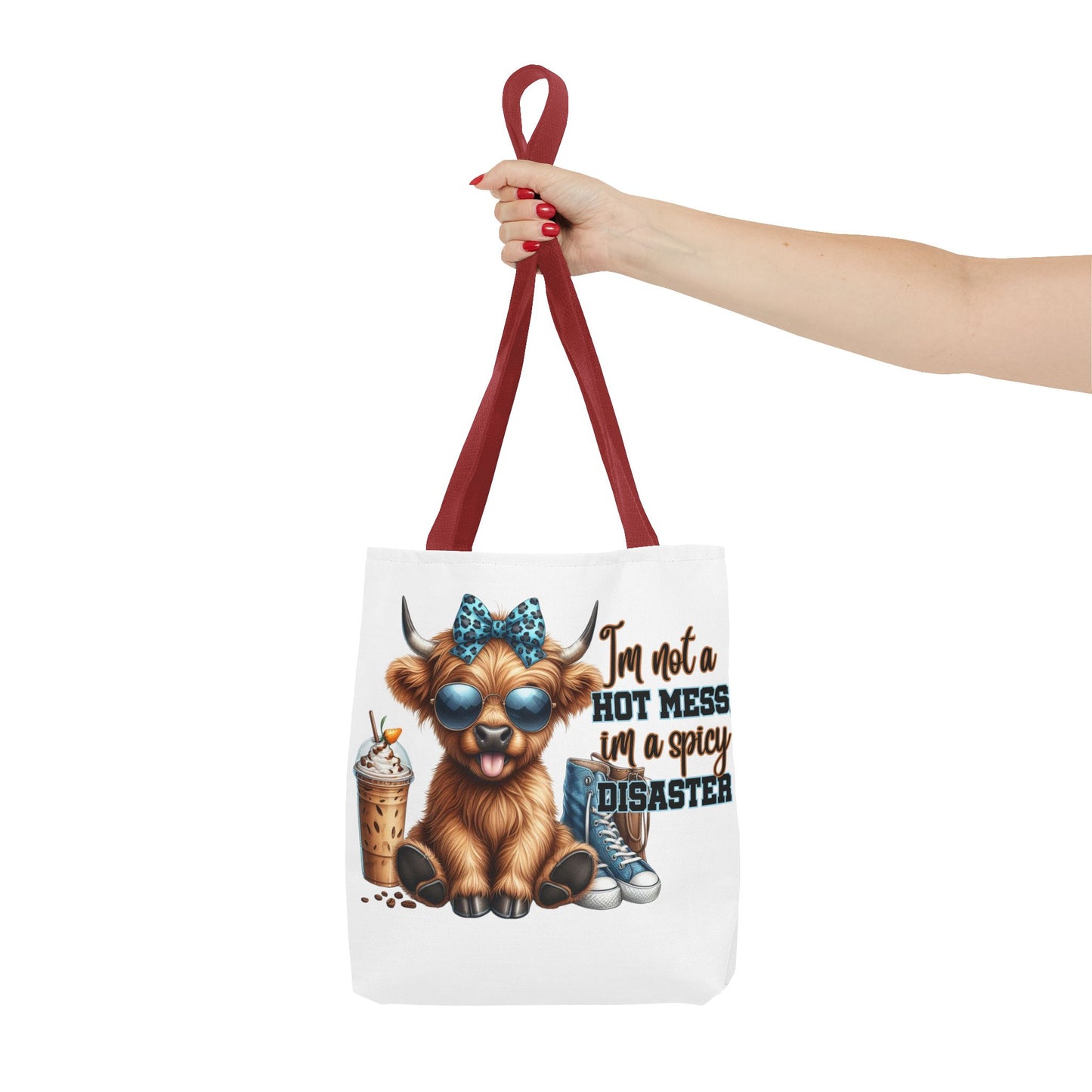 Bolsa de tela Highland Cow: «No soy un desastre picante, soy un desastre picante».