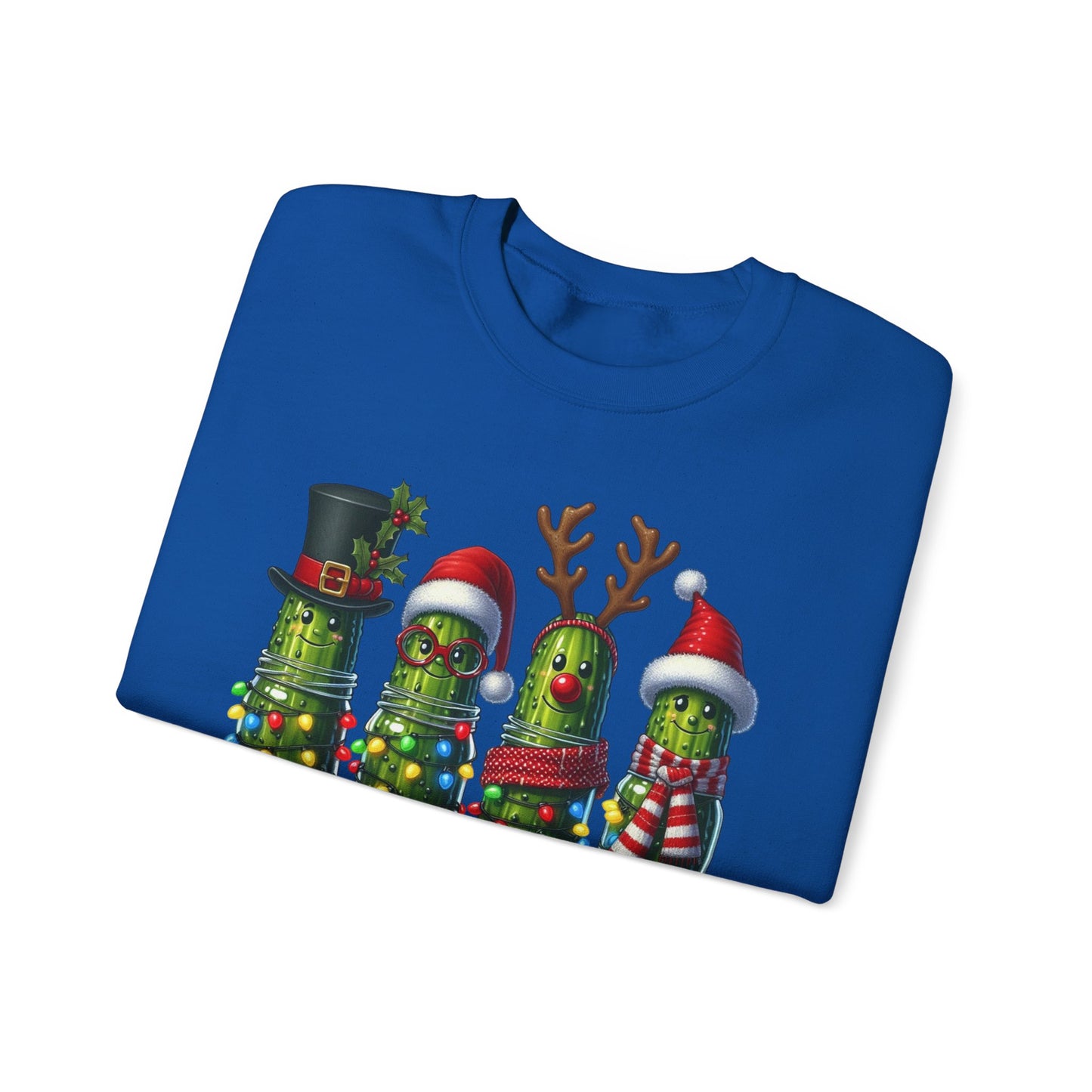 🥒✨ Merry Picklemas Crewneck – Festive Pickle Jars with Holiday Lights
