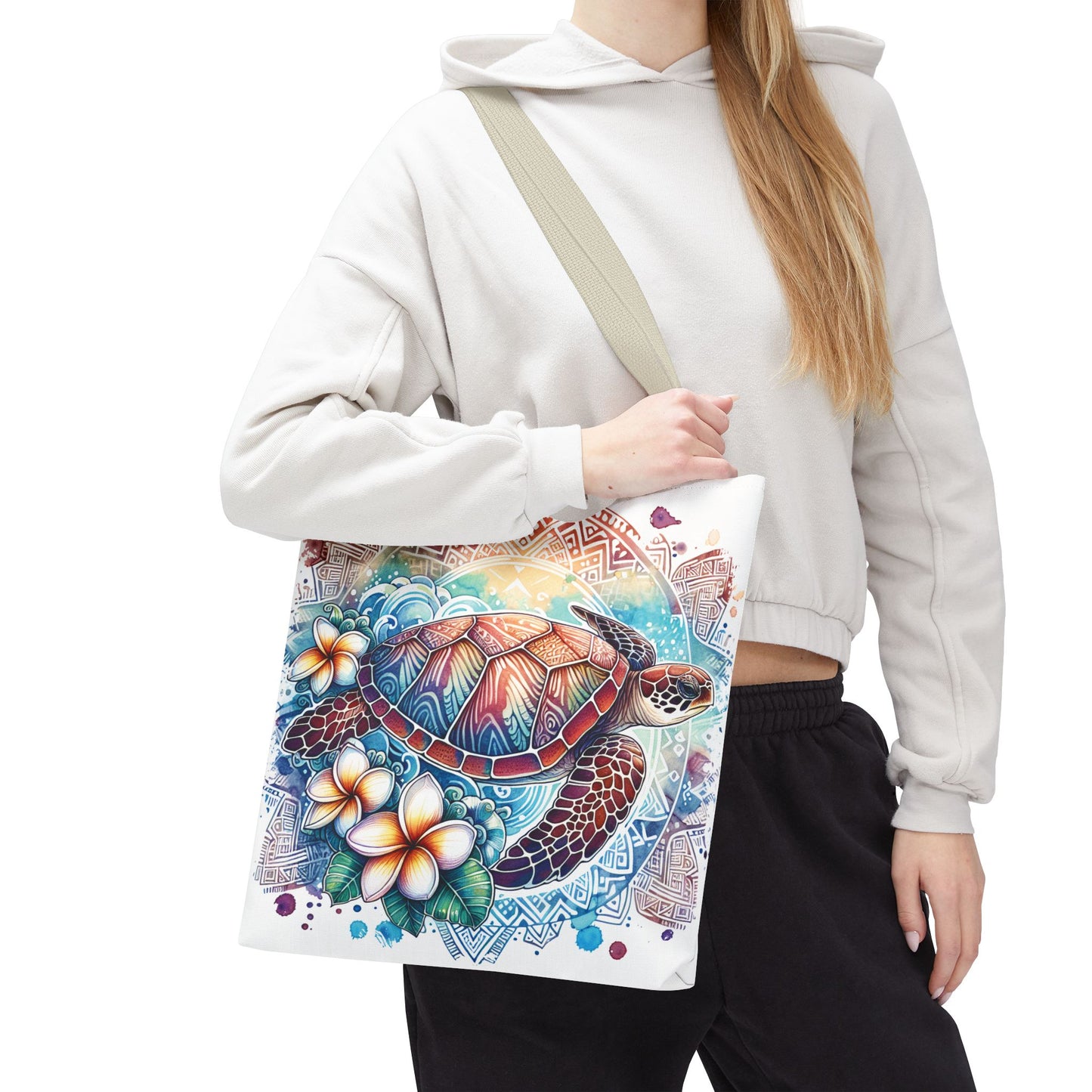 🐢 Tropical Sea Turtle Tote Bag – Coastal, Artistic & Practical 🌺