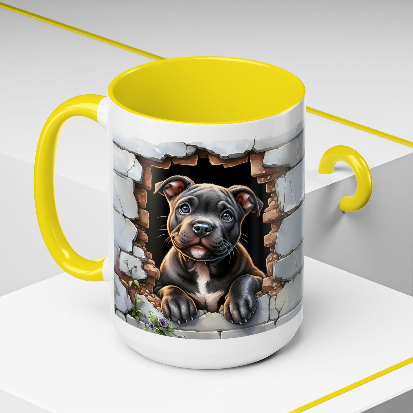 🐶☕ Pit Bull Puppy Accent Mug – Cute Breakthrough Pup Design ✨
